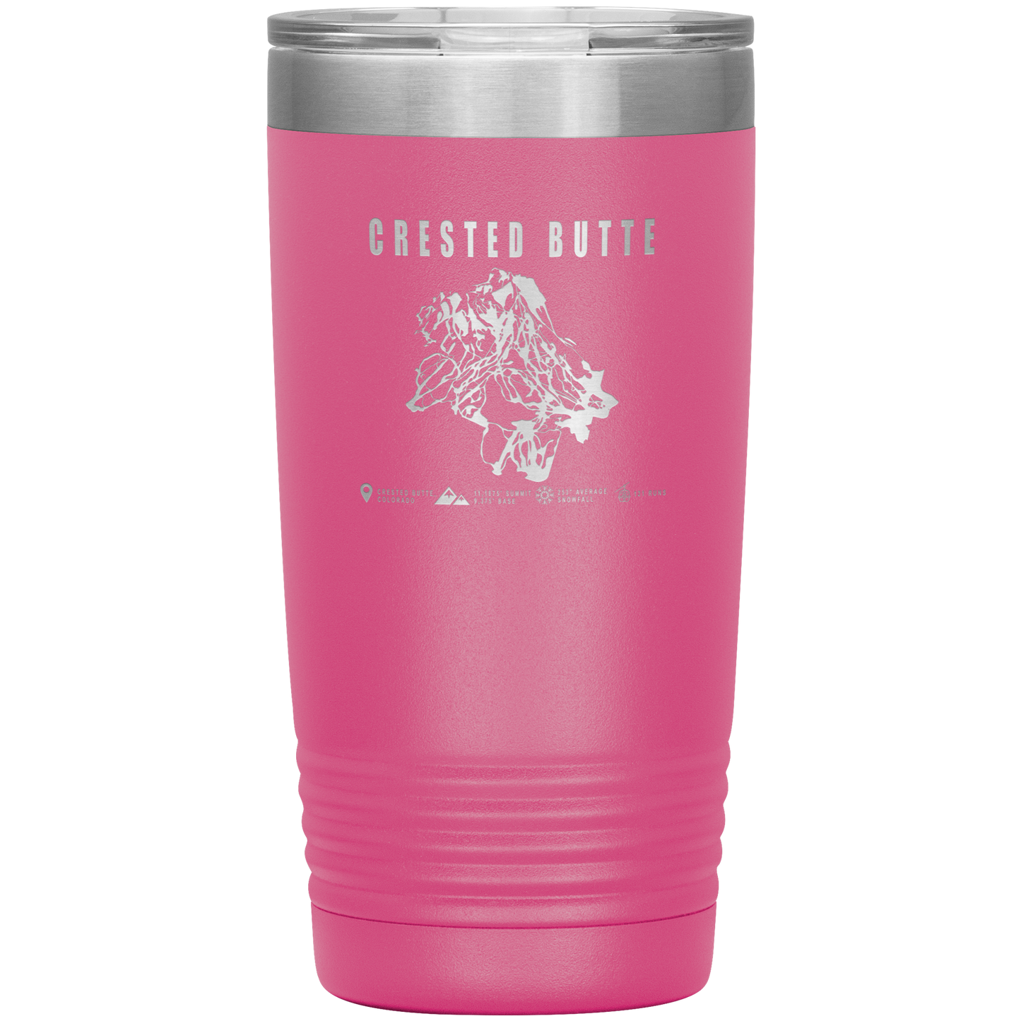Crested Butte Colorado Ski Trail Map 20oz Tumbler - Powderaddicts