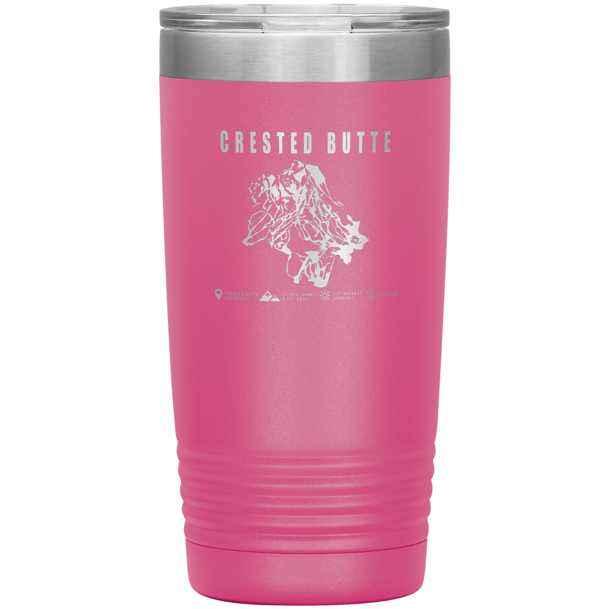 Crested Butte Colorado Ski Trail Map 20oz Tumbler - Powderaddicts
