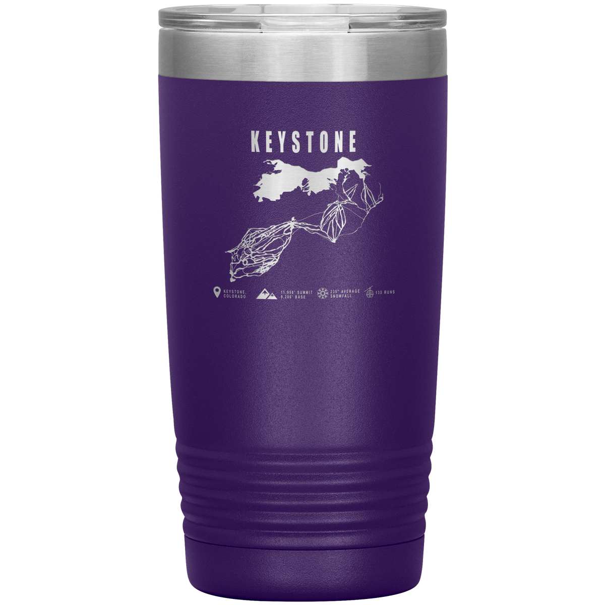 Keystone Colorado Ski Trail Map 20oz Tumbler - Powderaddicts