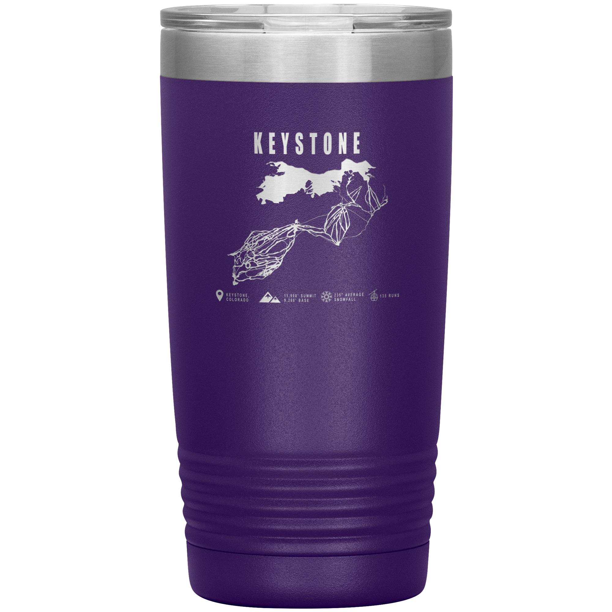 Keystone Colorado Ski Trail Map 20oz Tumbler - Powderaddicts