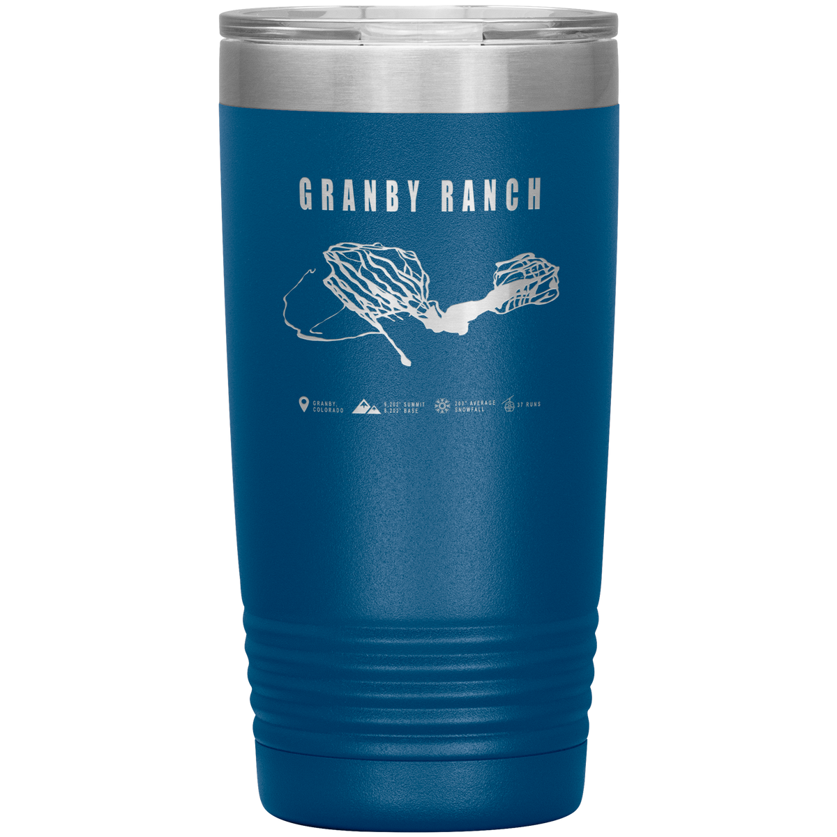 Granby Ranch Colorado Ski Trail Map 20oz Tumbler - Powderaddicts