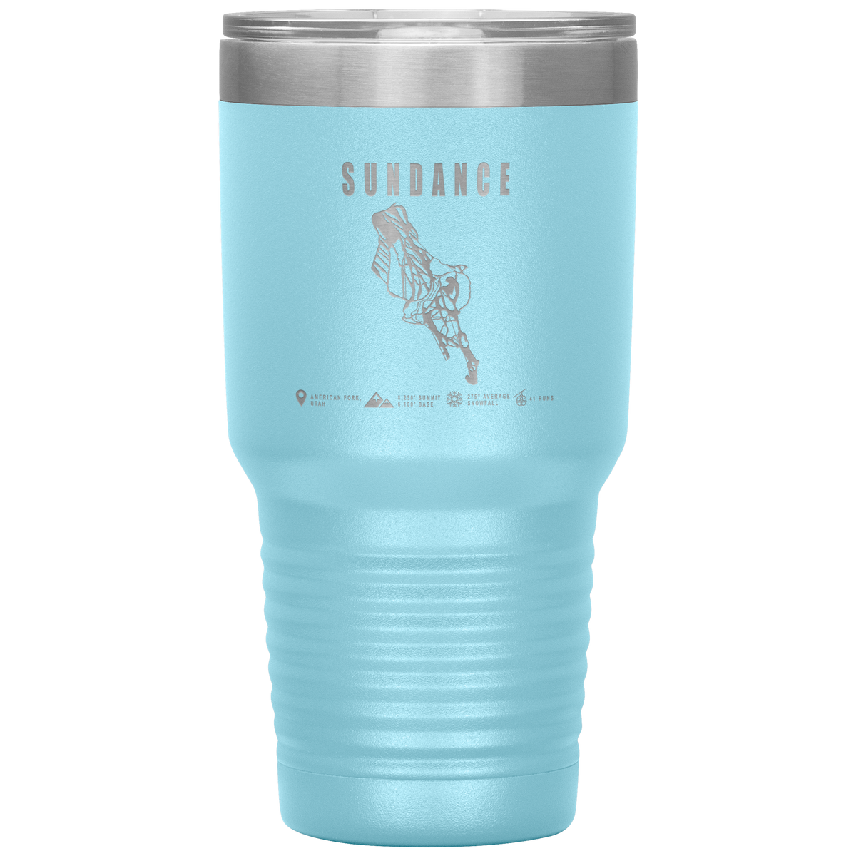 Sundance,Utah Ski Trail Map 30oz Tumbler - Powderaddicts