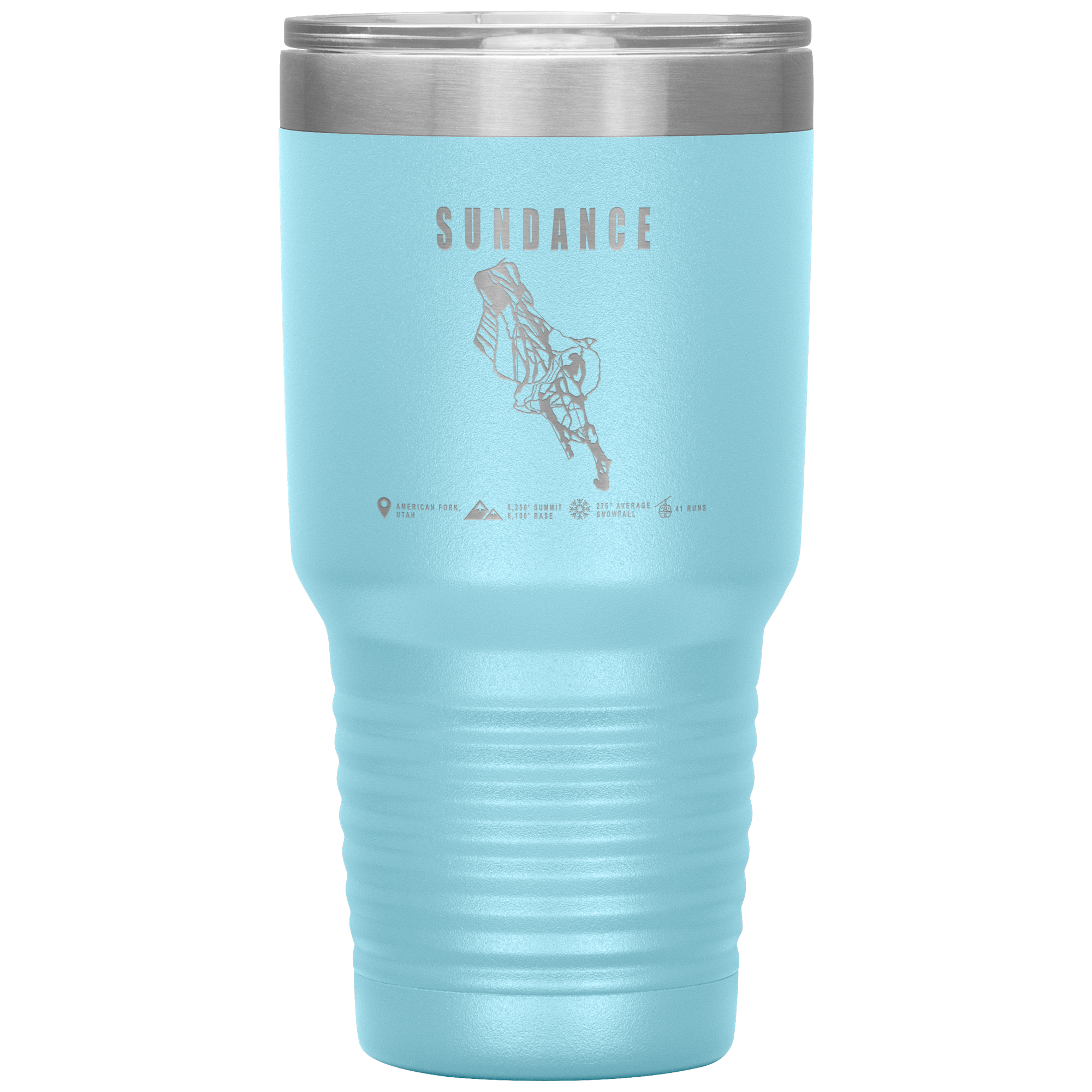 Sundance,Utah Ski Trail Map 30oz Tumbler - Powderaddicts