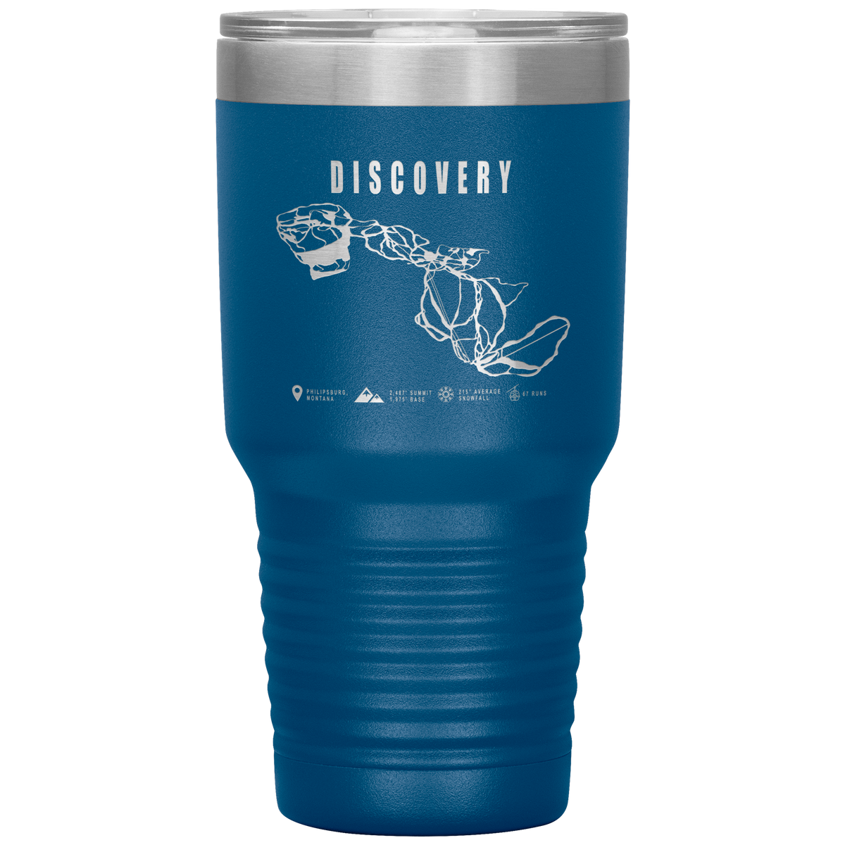 Discovery Montana Ski Trail Map 30oz Tumbler - Powderaddicts