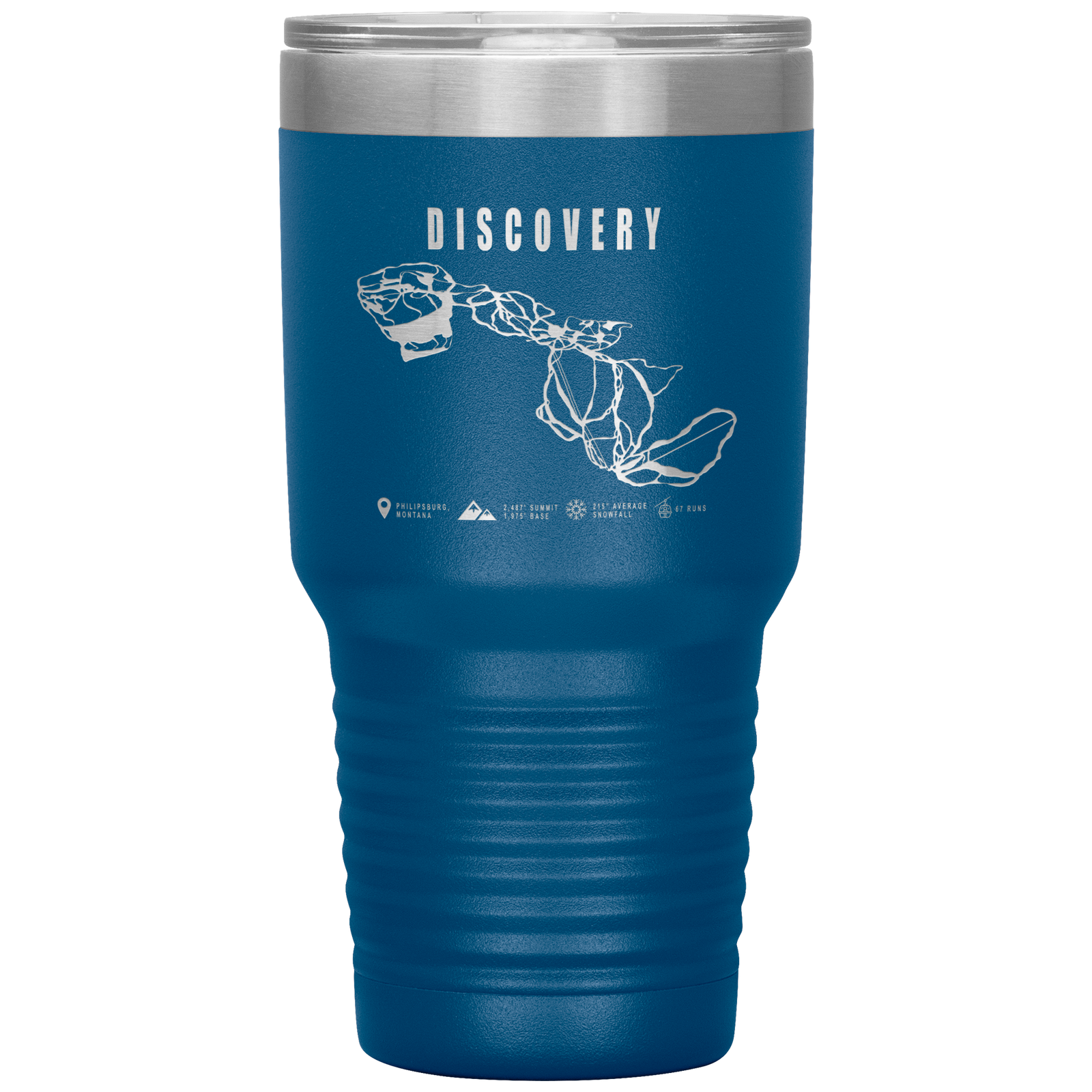 Discovery Montana Ski Trail Map 30oz Tumbler - Powderaddicts
