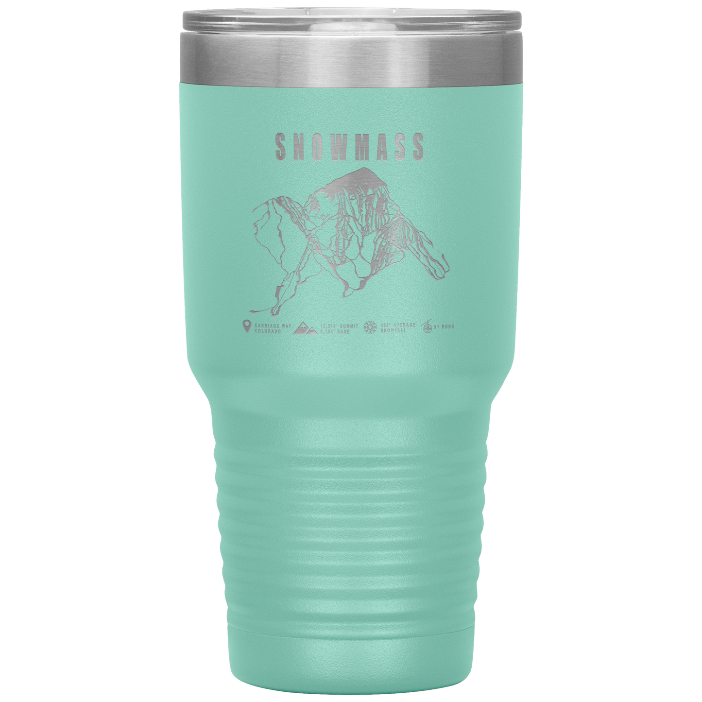 Snowmass Colorado Ski Trail Map 30oz Tumbler - Powderaddicts