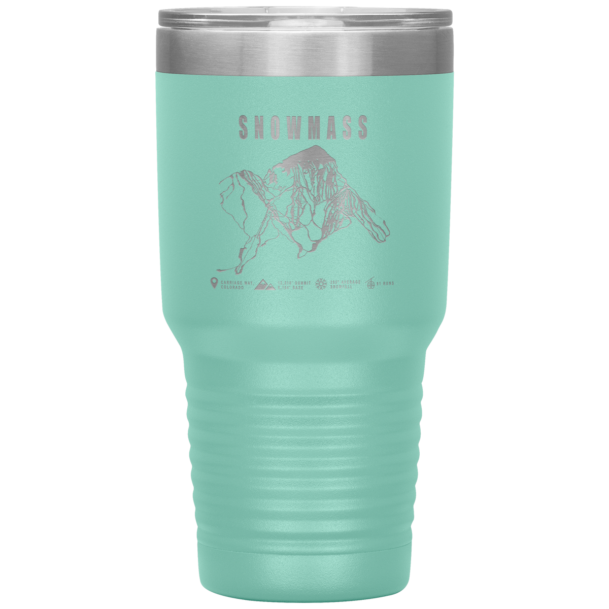 Snowmass Colorado Ski Trail Map 30oz Tumbler - Powderaddicts