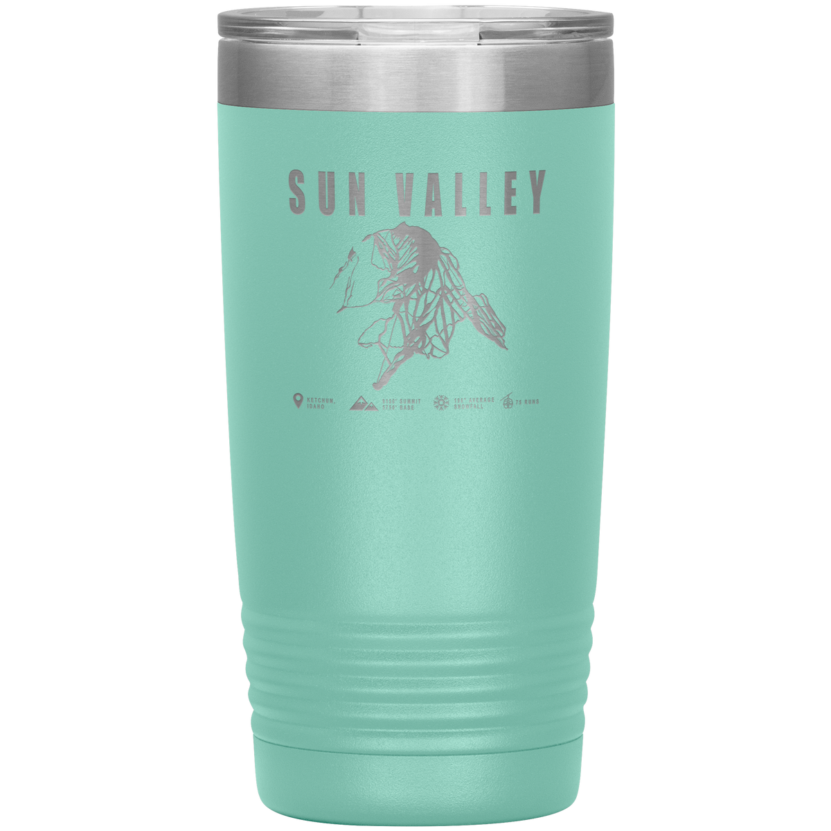 Sun Valley Idaho Ski Trail Map 20oz Tumbler - Powderaddicts