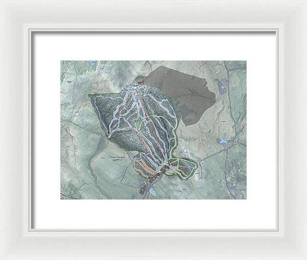 Mount Sunapee Ski Trail Map - Framed Print - Powderaddicts