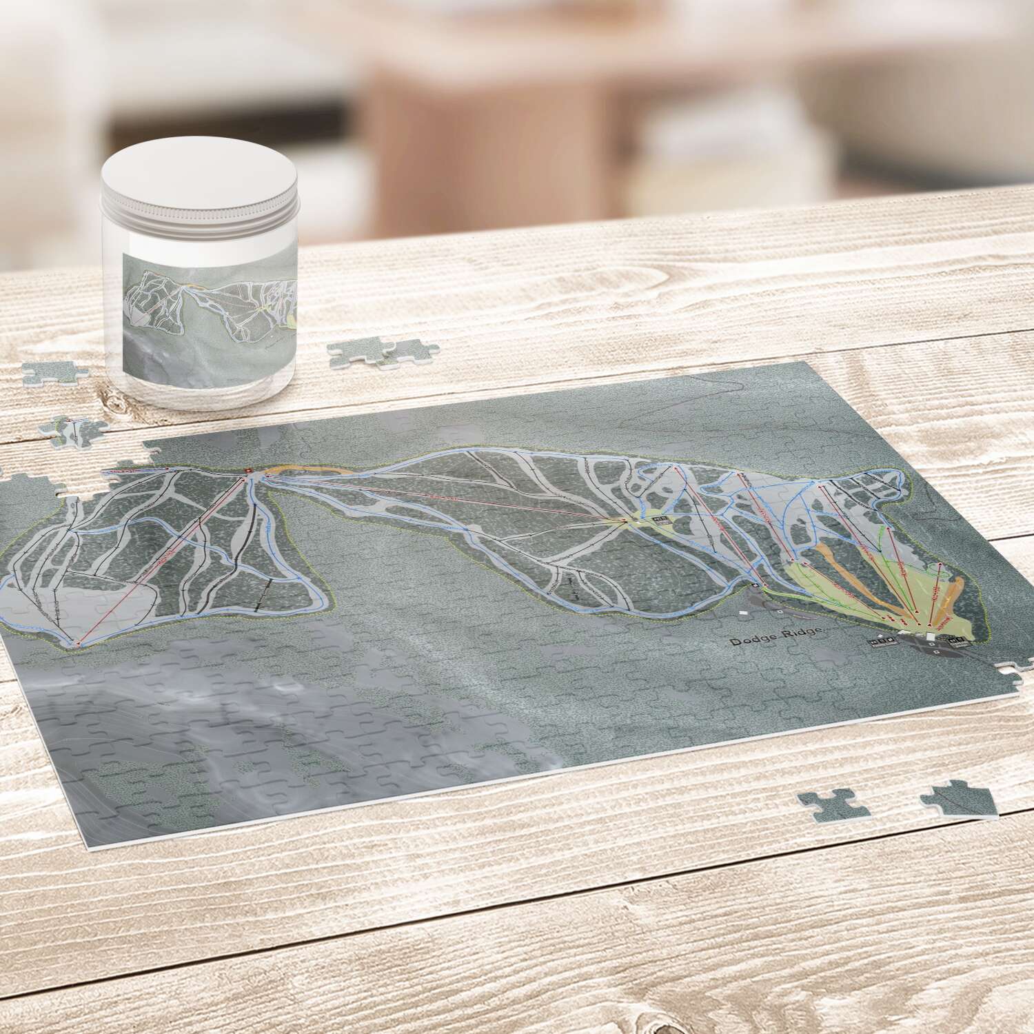 Dodge Ridge, California Ski Trail Map Puzzle - Powderaddicts
