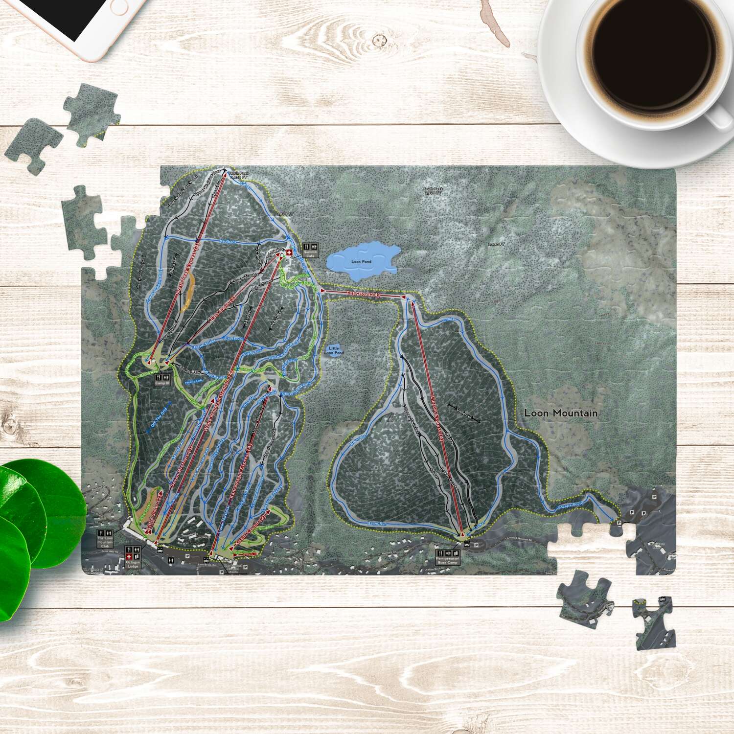 Loon Mountain New Hampshire Ski Trail Map Puzzles - Powderaddicts