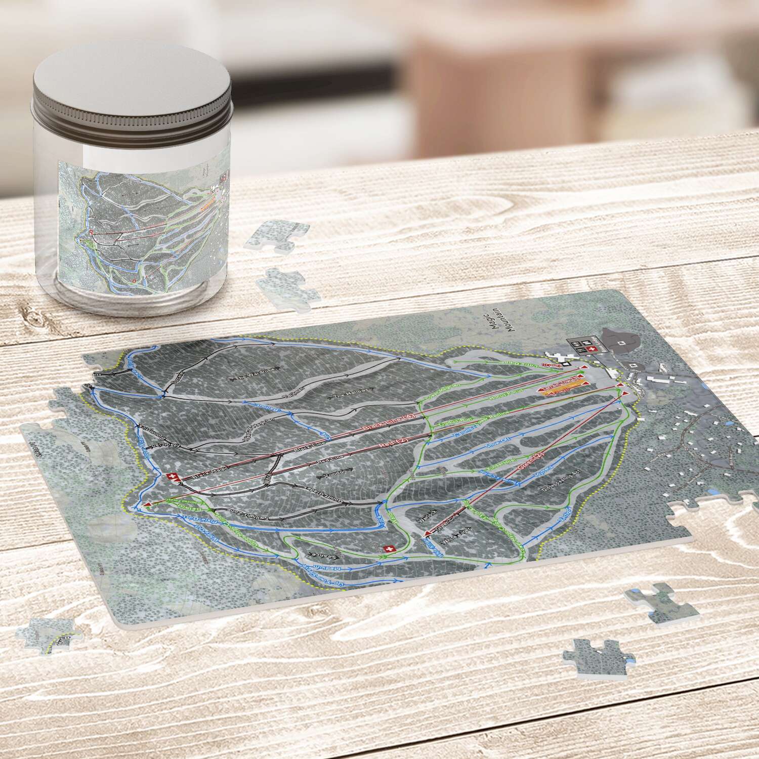 Magic Mountain, Vermont Ski Trail Map Puzzle - Powderaddicts