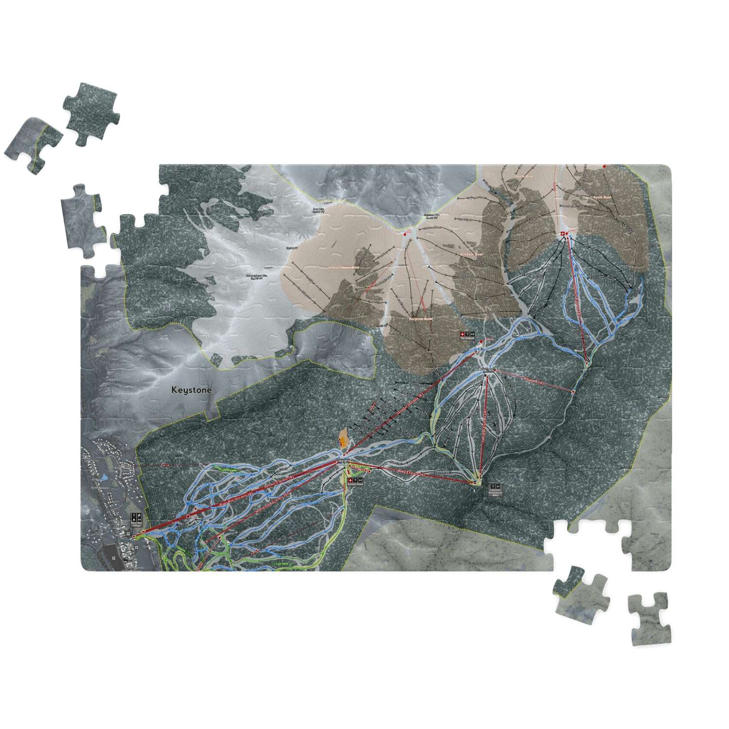 Keystone, Colorado Ski Trail Map Puzzle - Powderaddicts