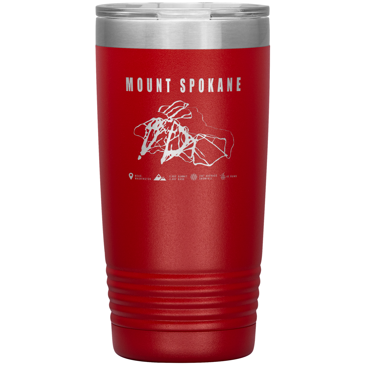 Mount Spokane, Washington Ski Trail Map 20oz Tumbler - Powderaddicts