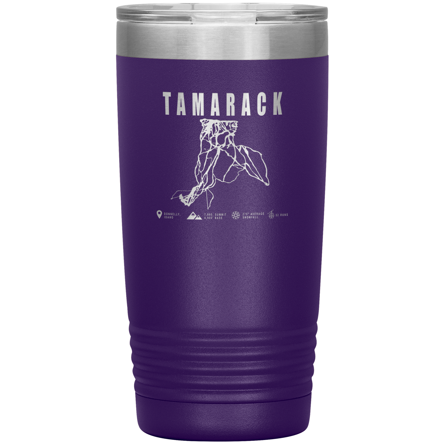 Tamarack Idaho Ski Trail Map 20oz Tumbler - Powderaddicts