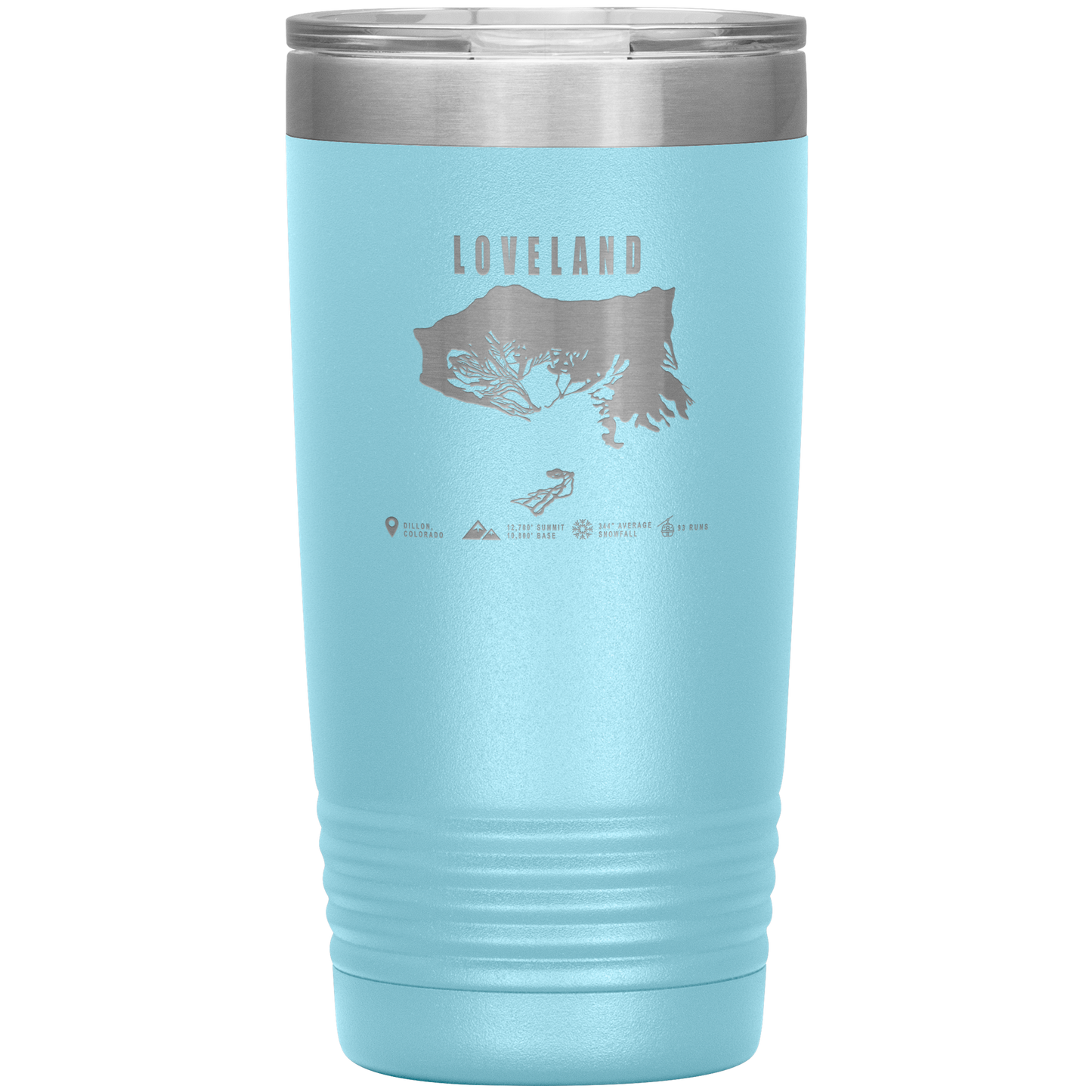 Loveland Colorado Ski Trail Map 20oz Tumbler - Powderaddicts