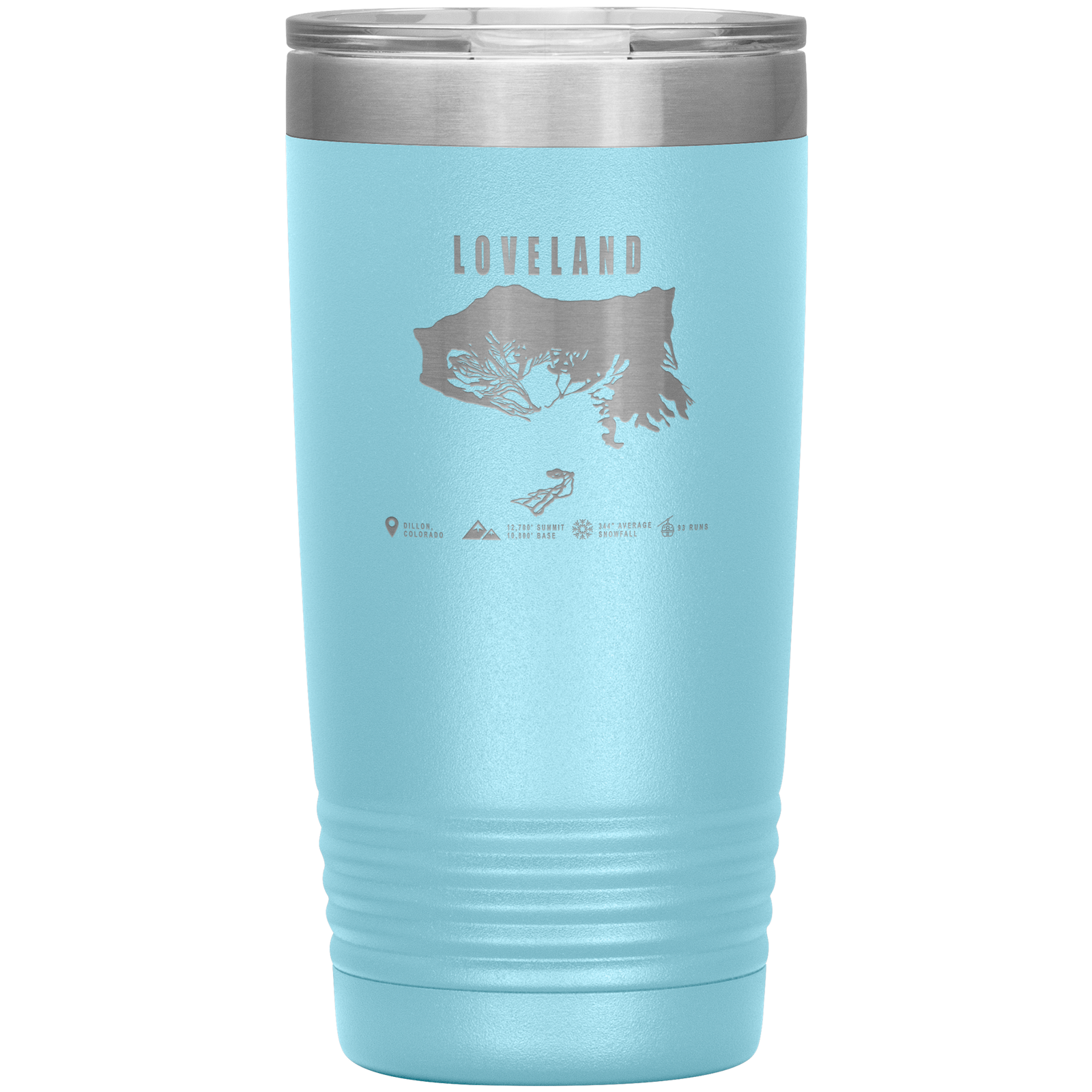 Loveland Colorado Ski Trail Map 20oz Tumbler - Powderaddicts