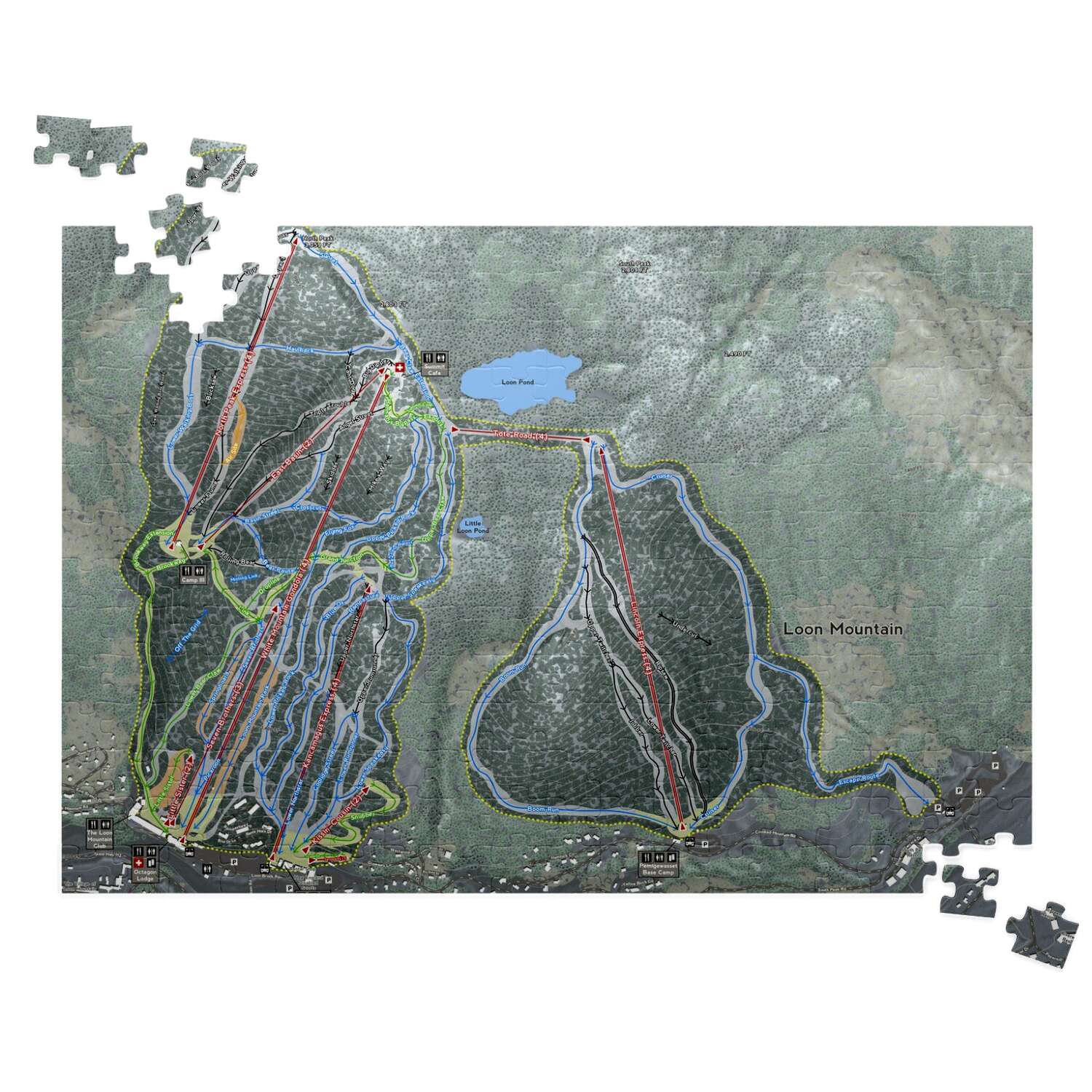 Loon Mountain New Hampshire Ski Trail Map Puzzles - Powderaddicts