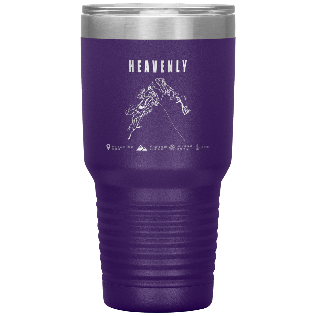 Heavenly, Nevada Ski Trail Map 30oz Tumbler - Powderaddicts