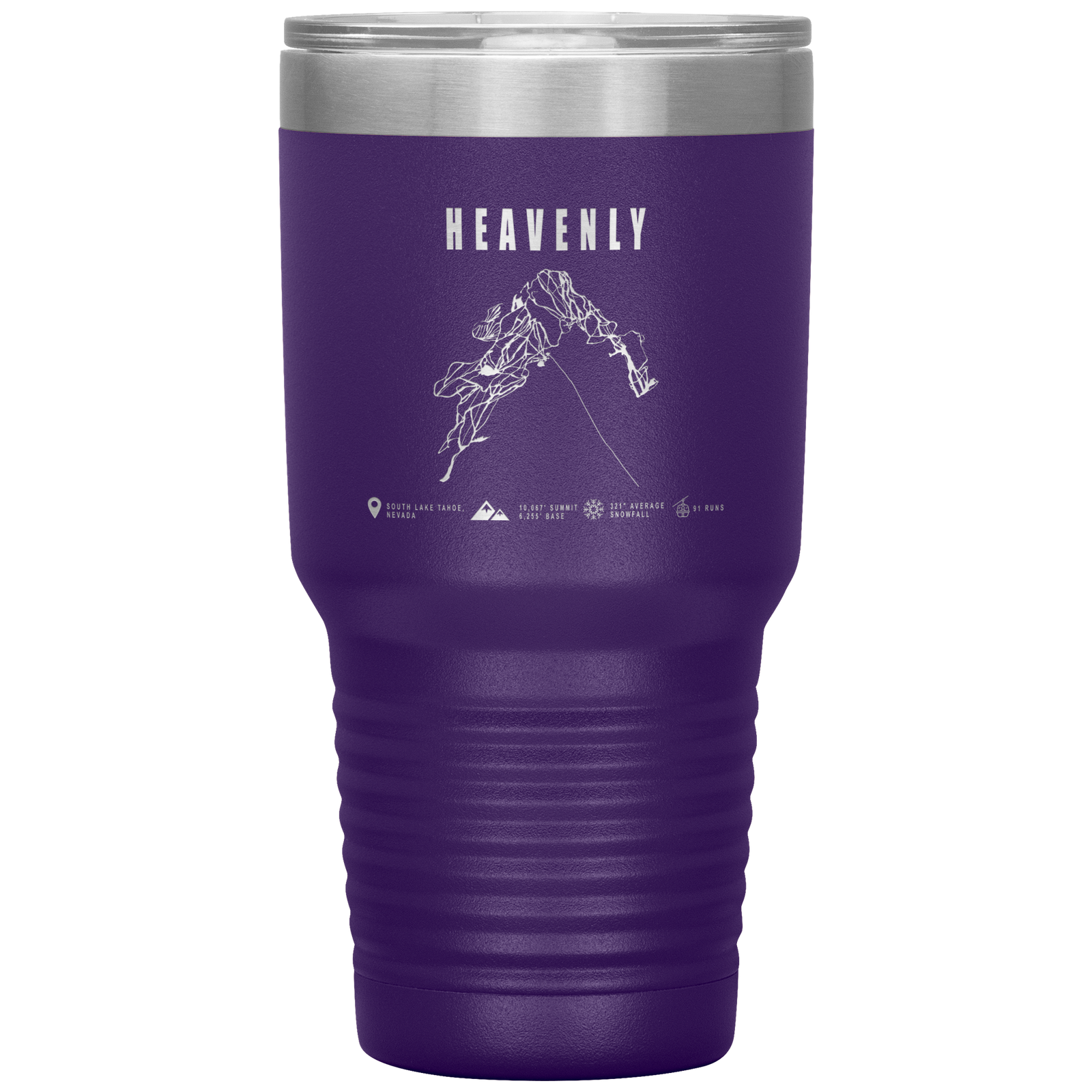 Heavenly, Nevada Ski Trail Map 30oz Tumbler - Powderaddicts