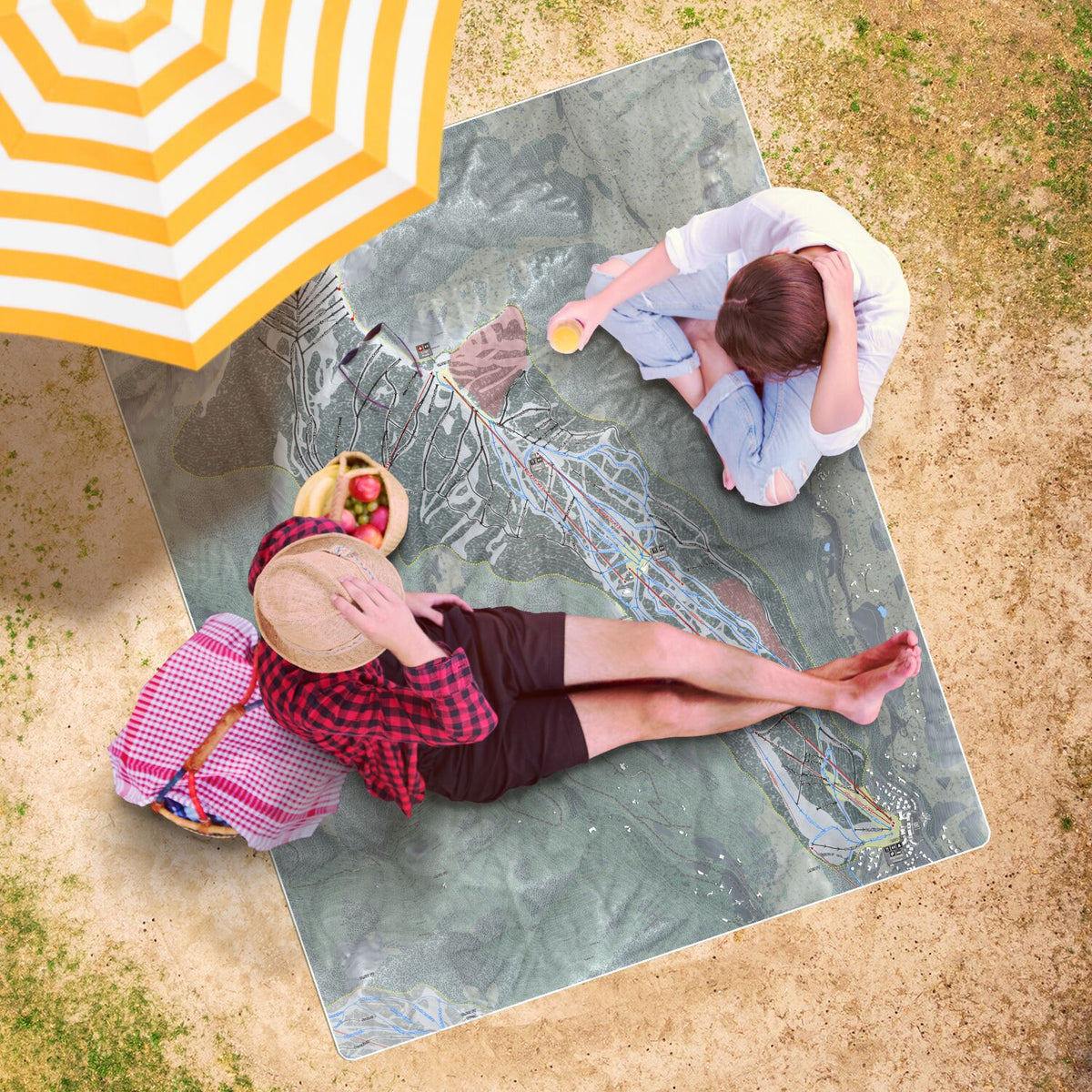 Aspen Highlands, Colorado Ski Resort Map Printed Beach Towel - Powderaddicts