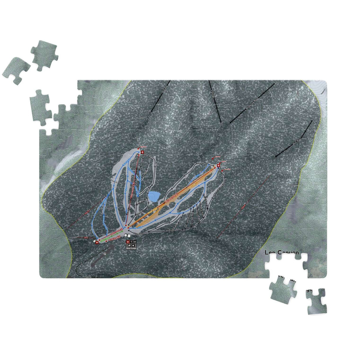 Lee Canyon Nevada Ski Trail Map Puzzle - Powderaddicts