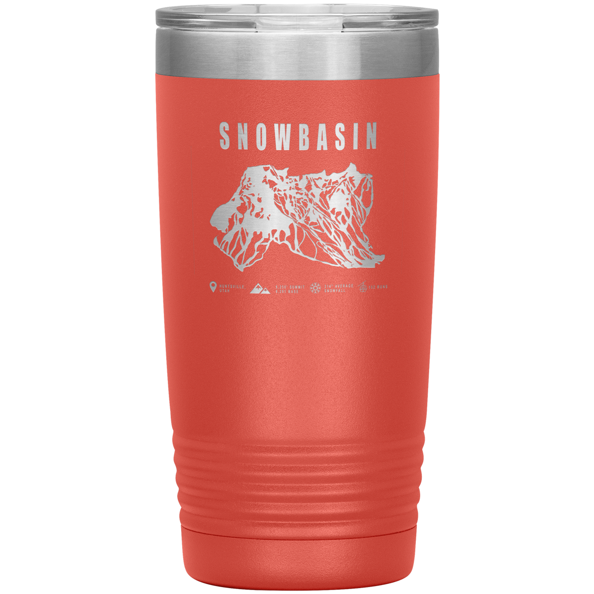 Snowbasin, Utah Ski Trail Map - 20oz Tumbler - Powderaddicts