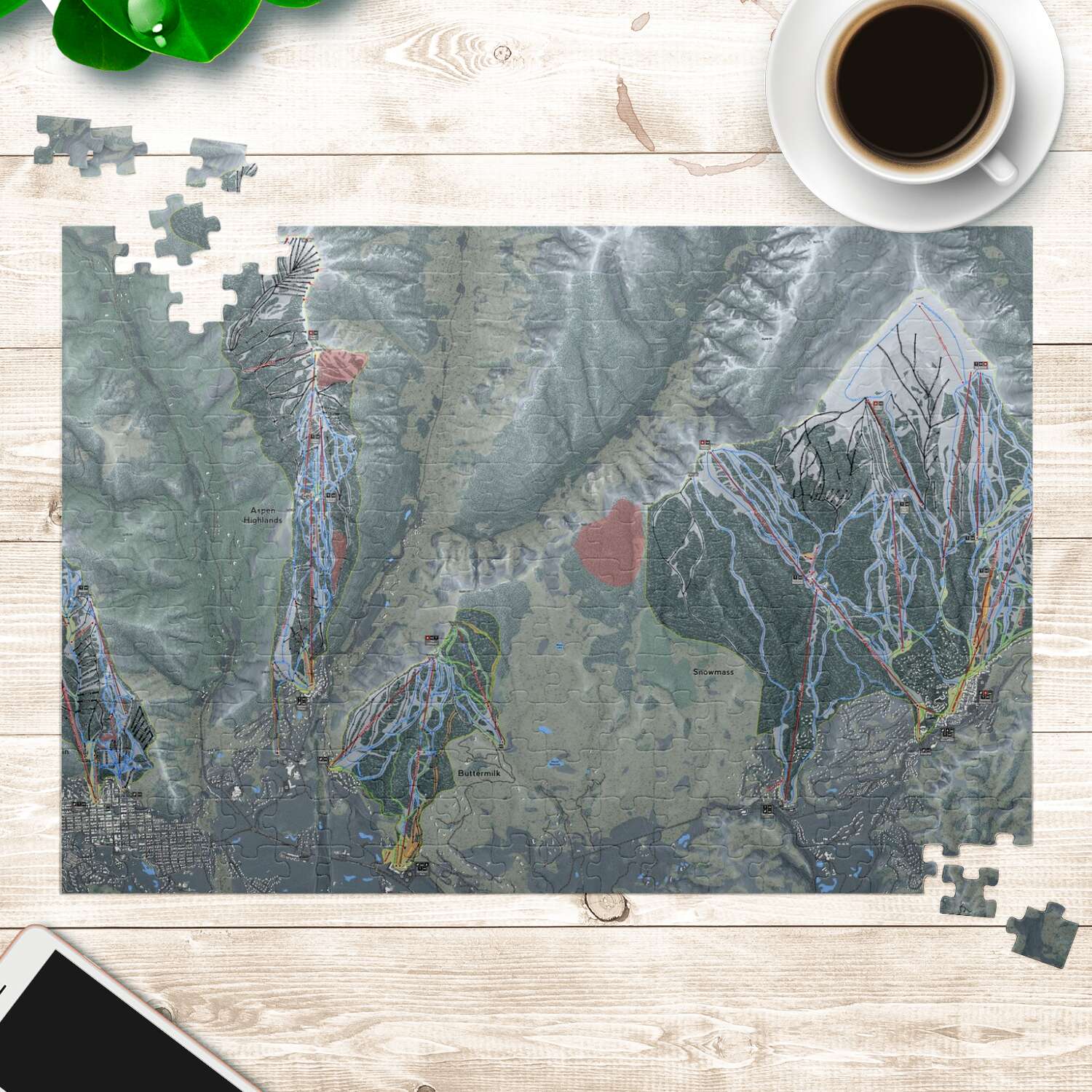 Aspen Snowmass, Colorado Ski Trail Map Puzzles - Powderaddicts