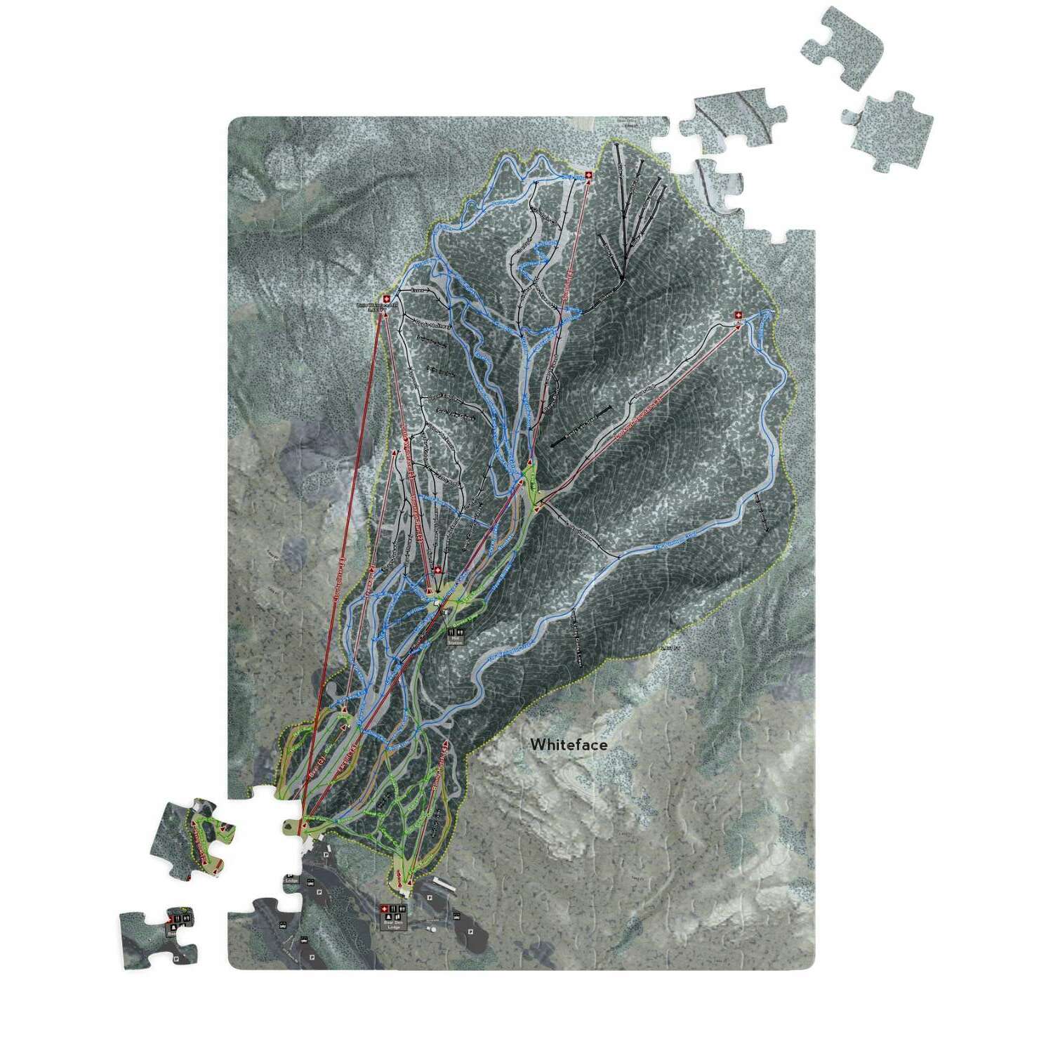 Whiteface, New York Ski Trail Map Puzzles - Powderaddicts