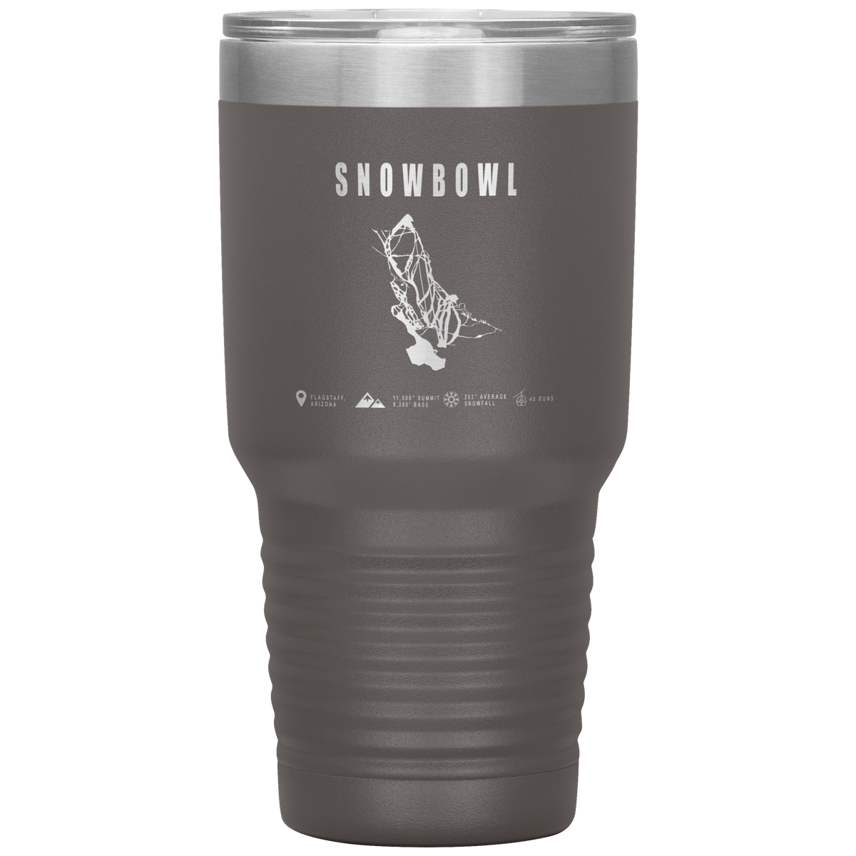 Snowbowl, Arizona Ski Trail Map 30oz Tumbler - Powderaddicts