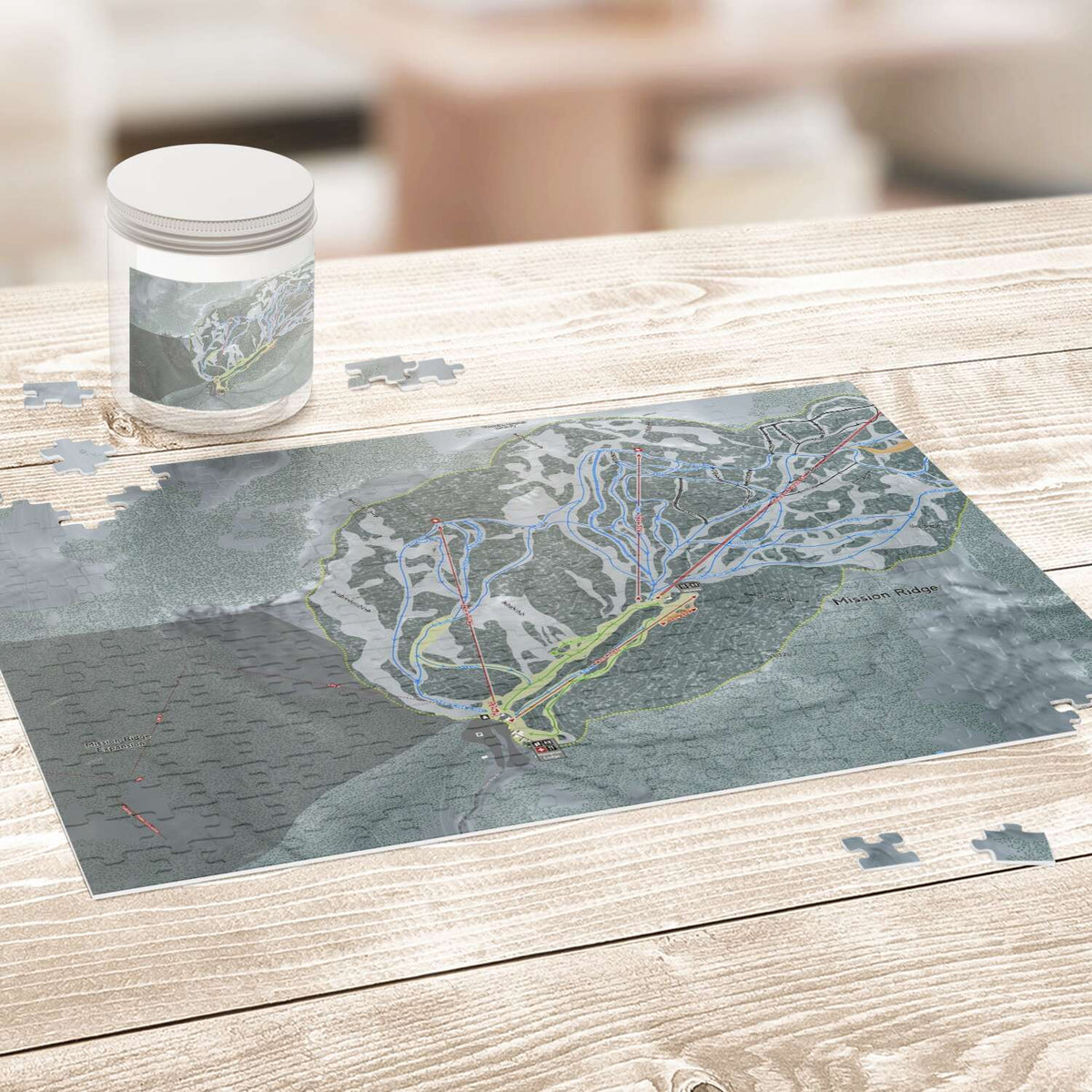 Mission Ridge Washington Ski Map Resort Puzzle - Powderaddicts