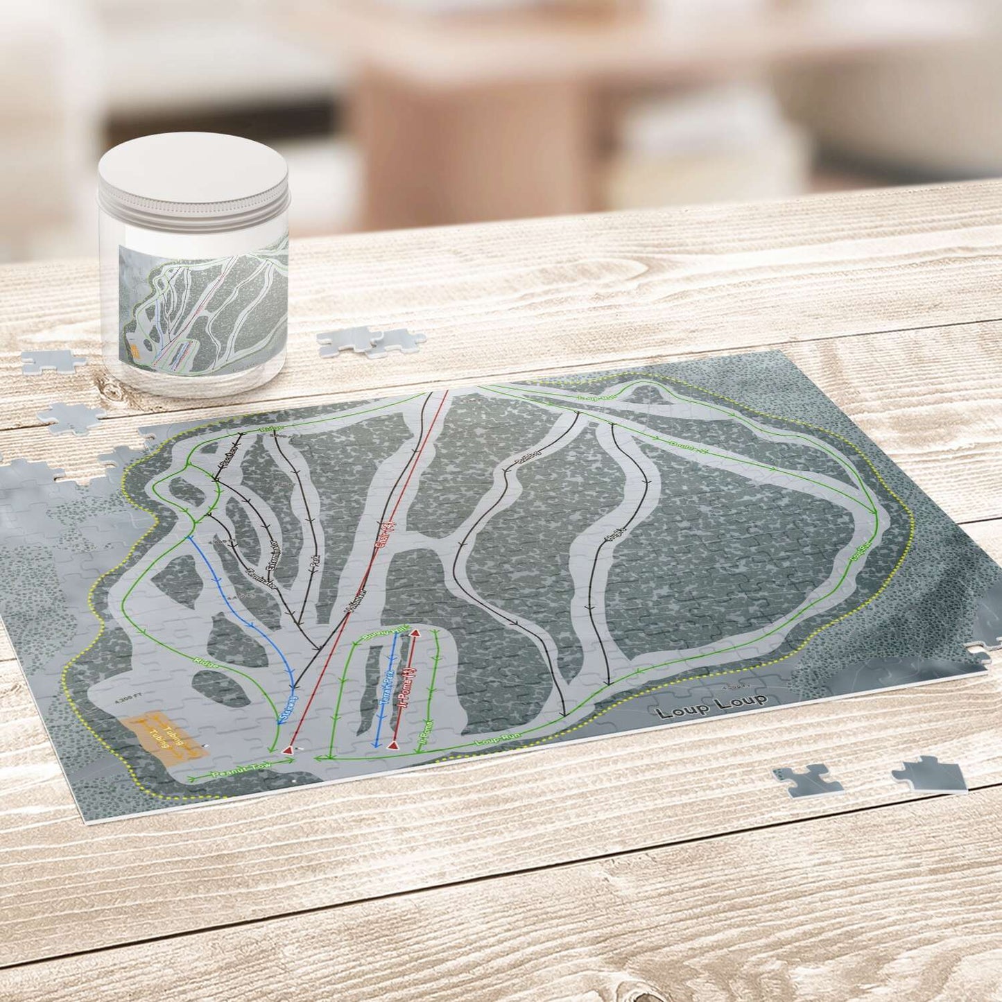 Loup Loup Washington Ski Map Resort Puzzle - Powderaddicts