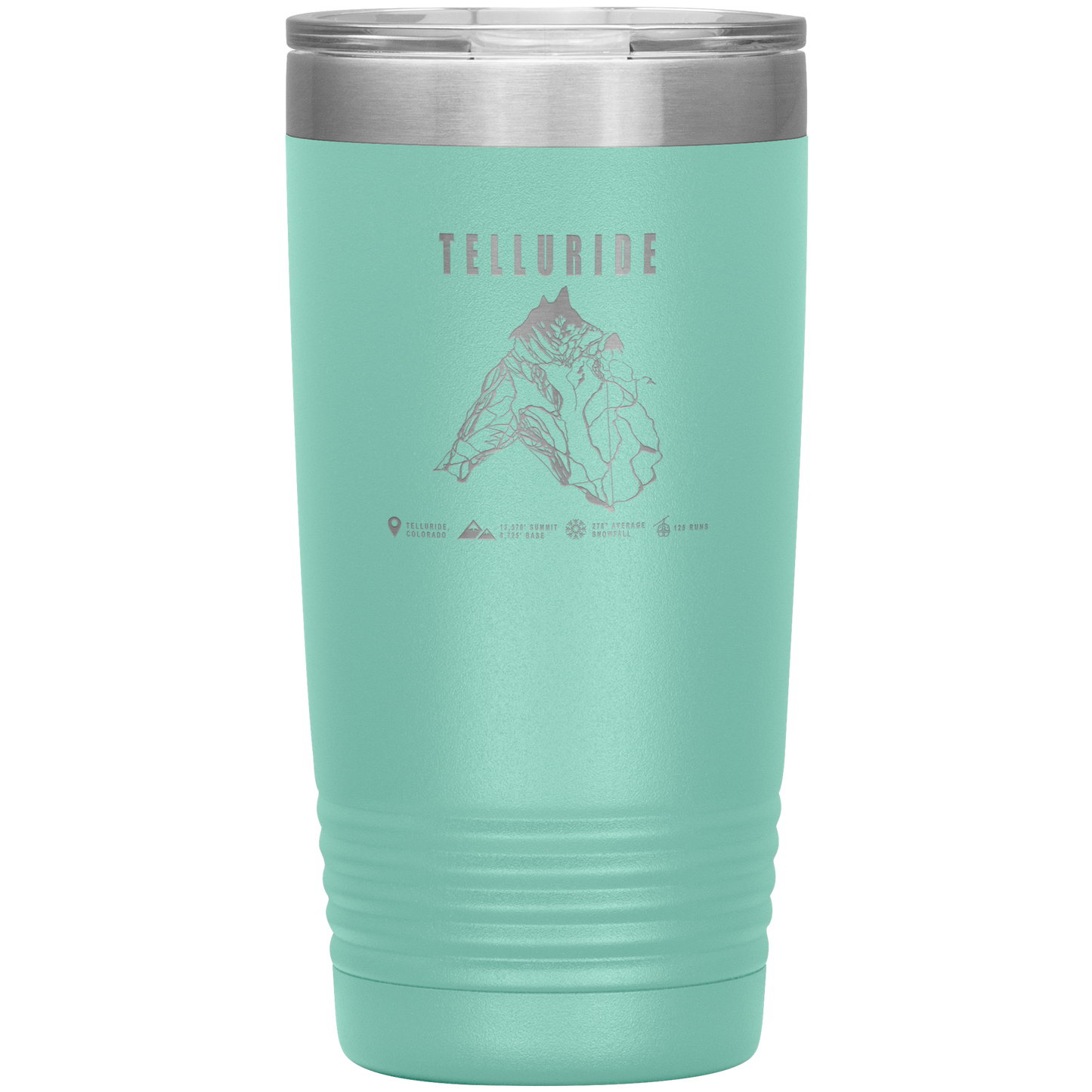 Telluride Colorado Ski Trail Map 20oz Tumbler - Powderaddicts