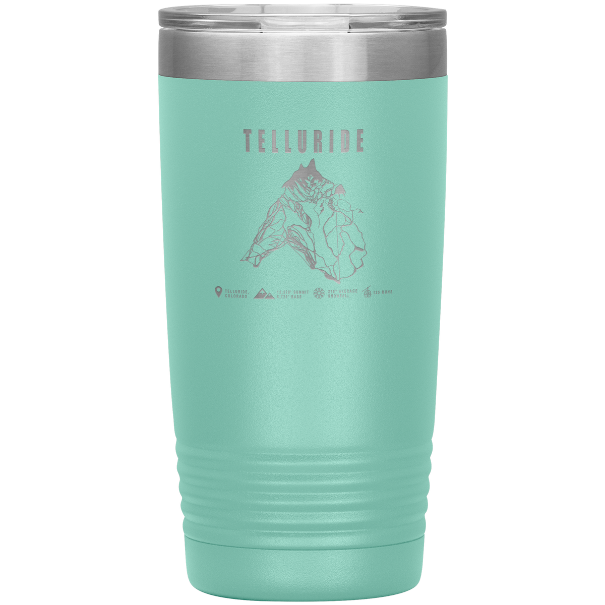 Telluride Colorado Ski Trail Map 20oz Tumbler - Powderaddicts
