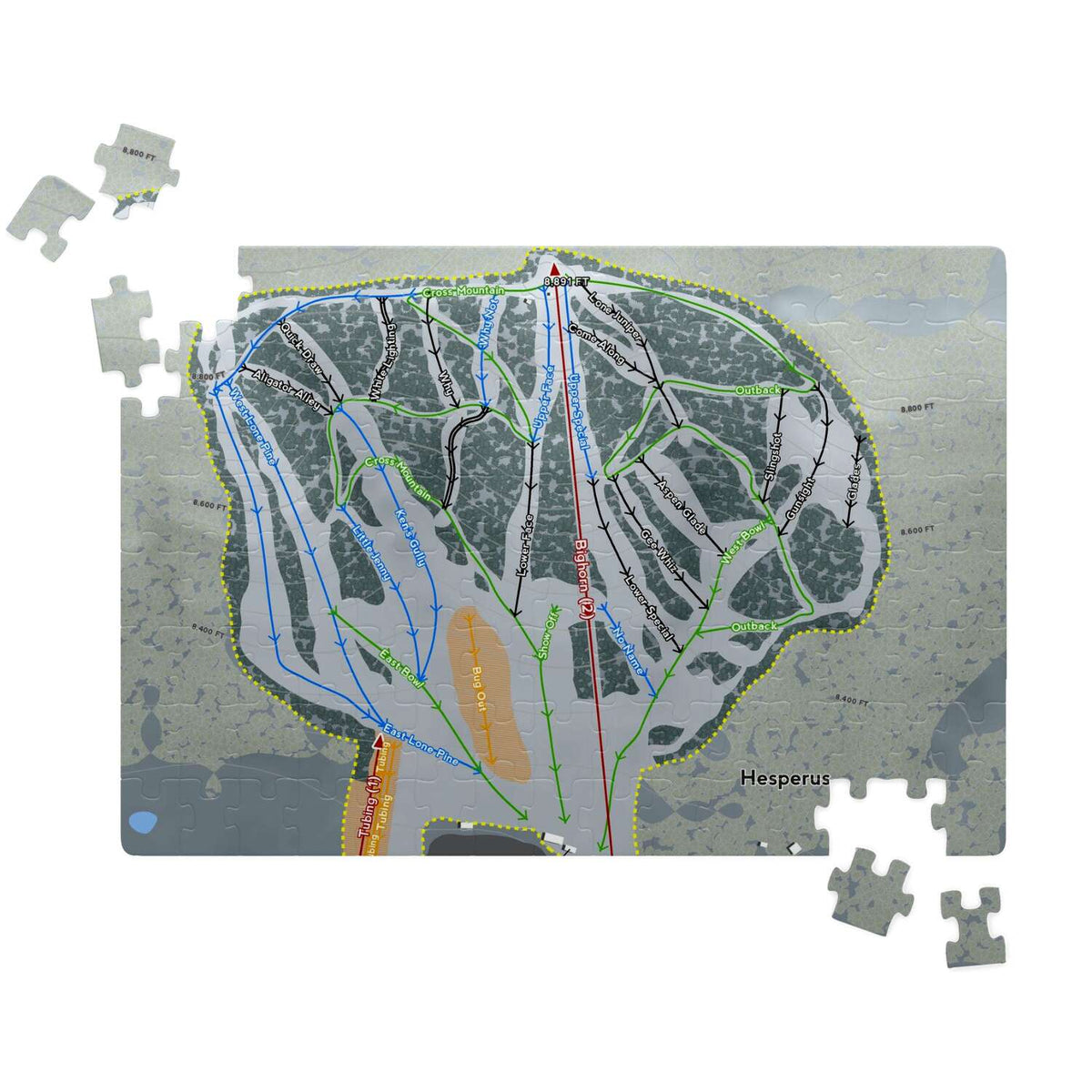 Hesperus, Colorado Ski Trail Map Puzzles - Powderaddicts