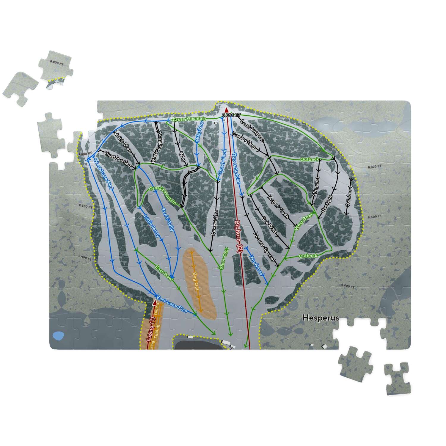 Hesperus, Colorado Ski Trail Map Puzzles - Powderaddicts