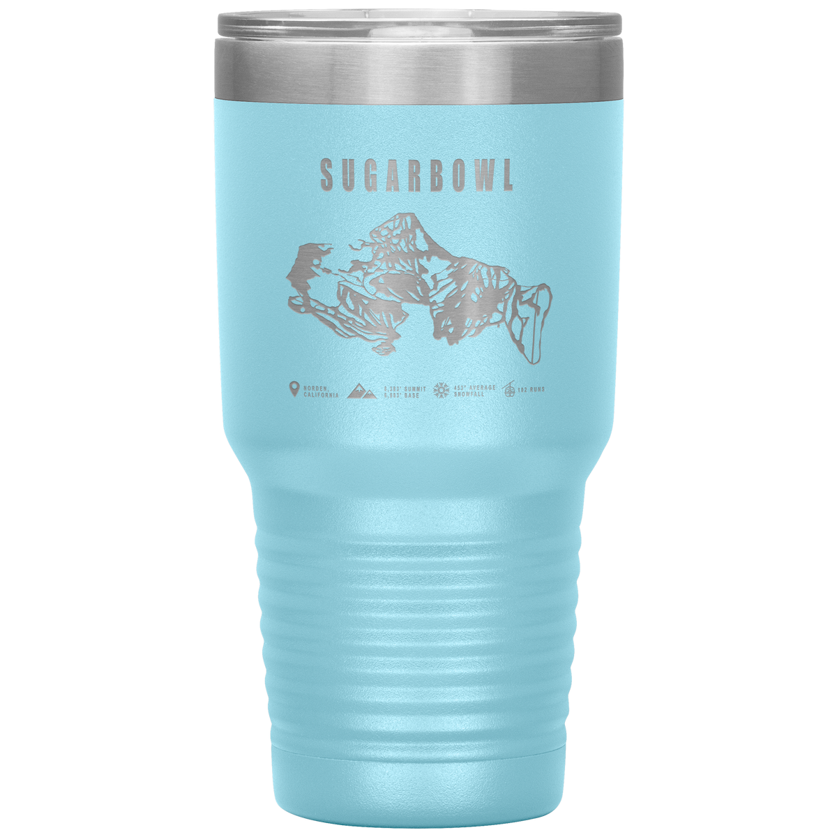 Sugarbowl, California Ski Trail Map 30oz Tumbler - Powderaddicts