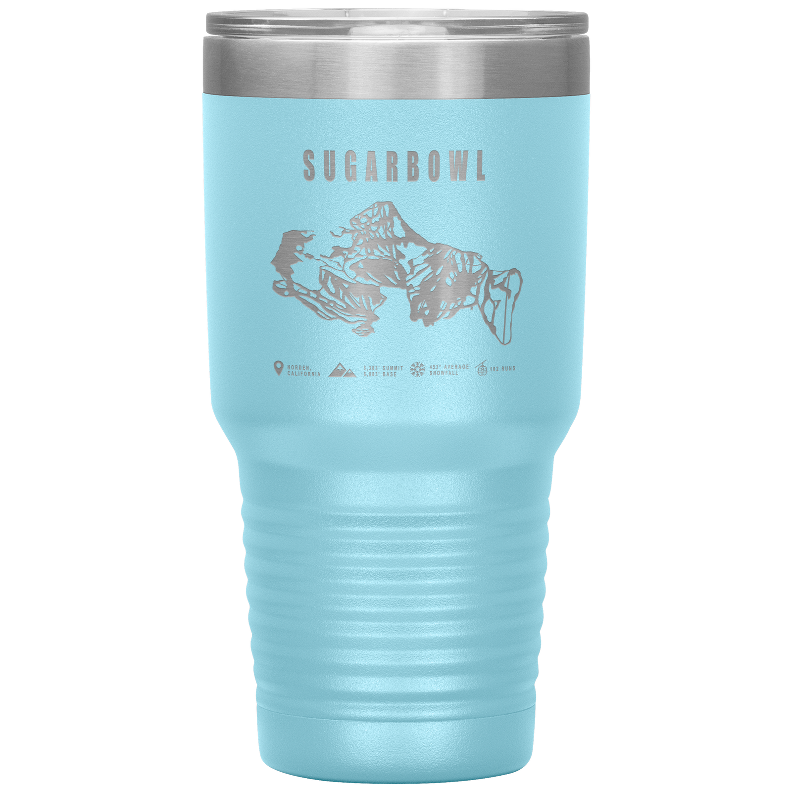 Sugarbowl, California Ski Trail Map 30oz Tumbler - Powderaddicts