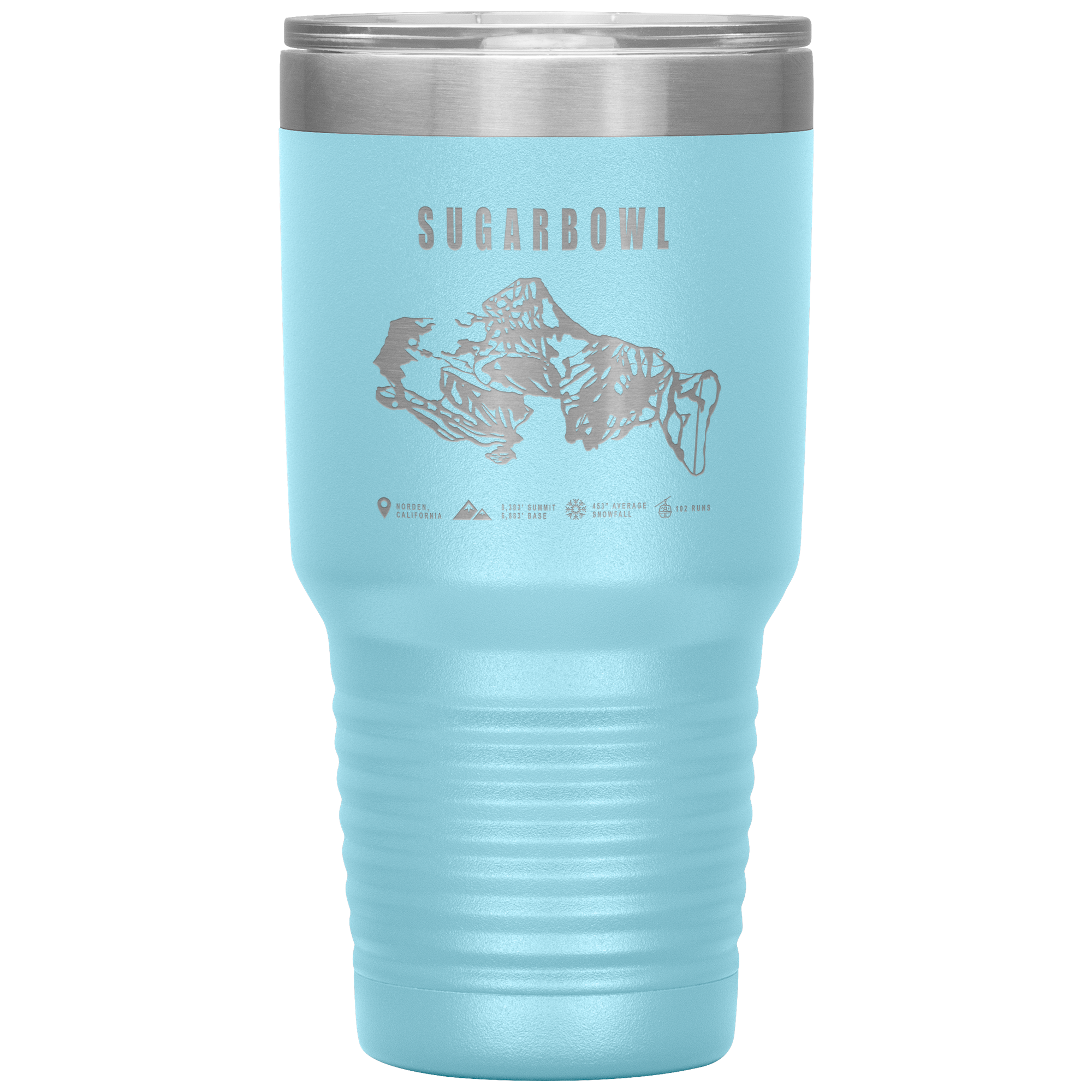 Sugarbowl, California Ski Trail Map 30oz Tumbler - Powderaddicts