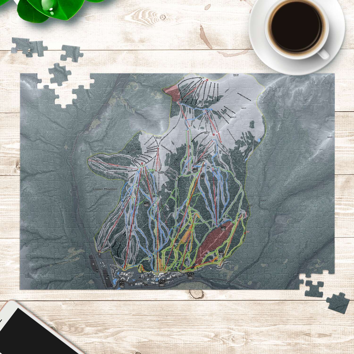 Copper Mountain Colorado Ski Trail Map Puzzle - Powderaddicts