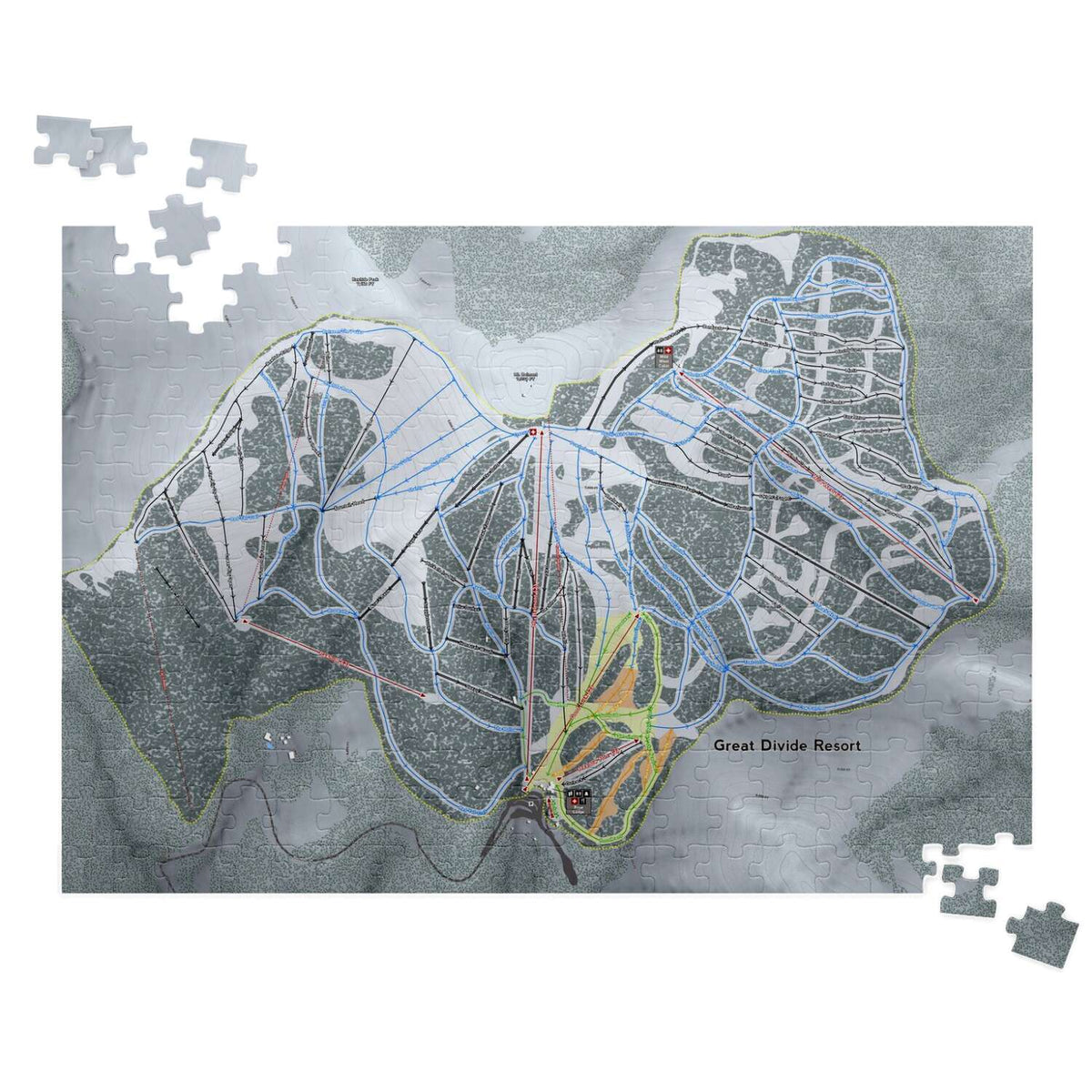 Great Divide Montana Ski Trail Map Puzzle - Powderaddicts