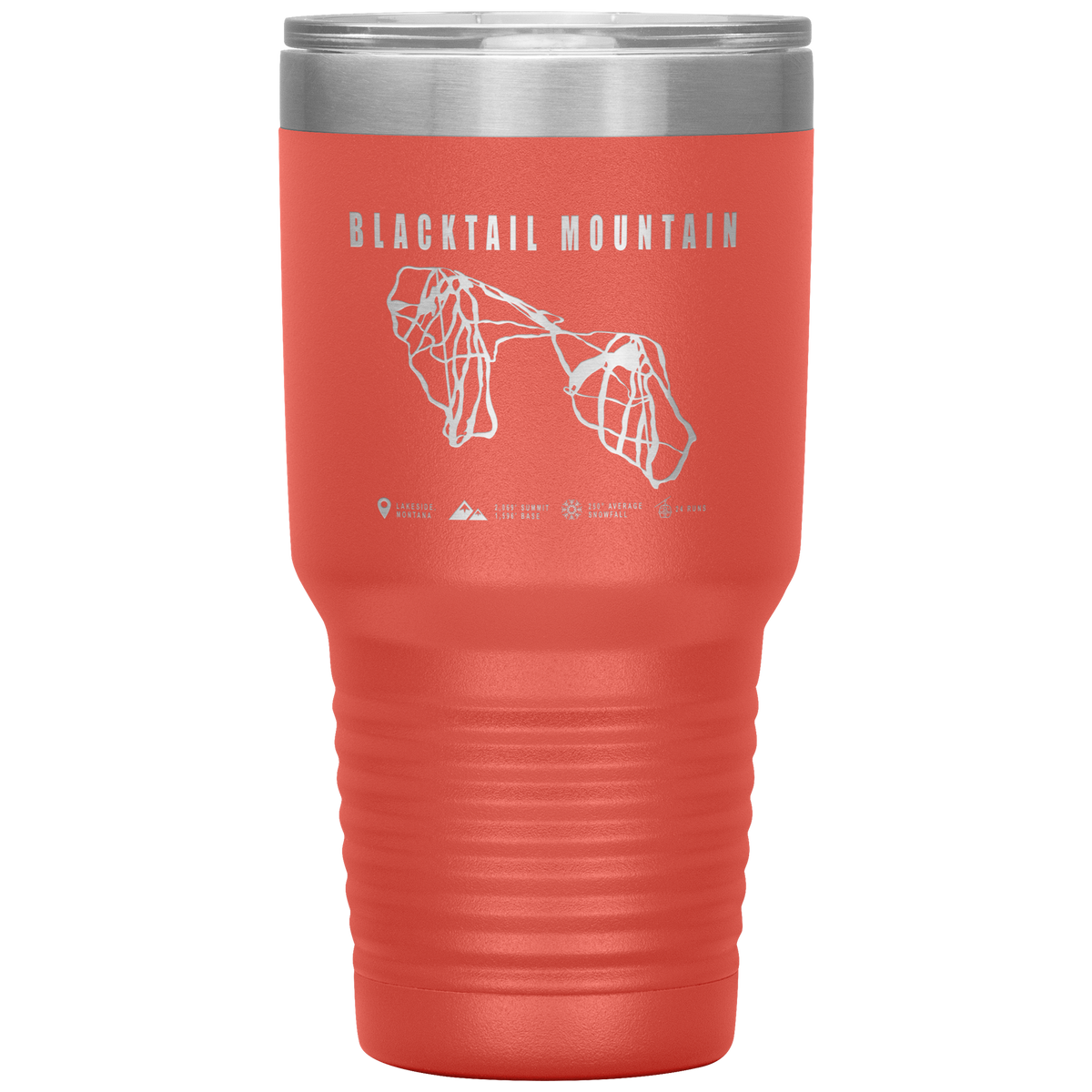 Blacktail Mountain Montana Ski Trail Map 30oz Tumbler - Powderaddicts