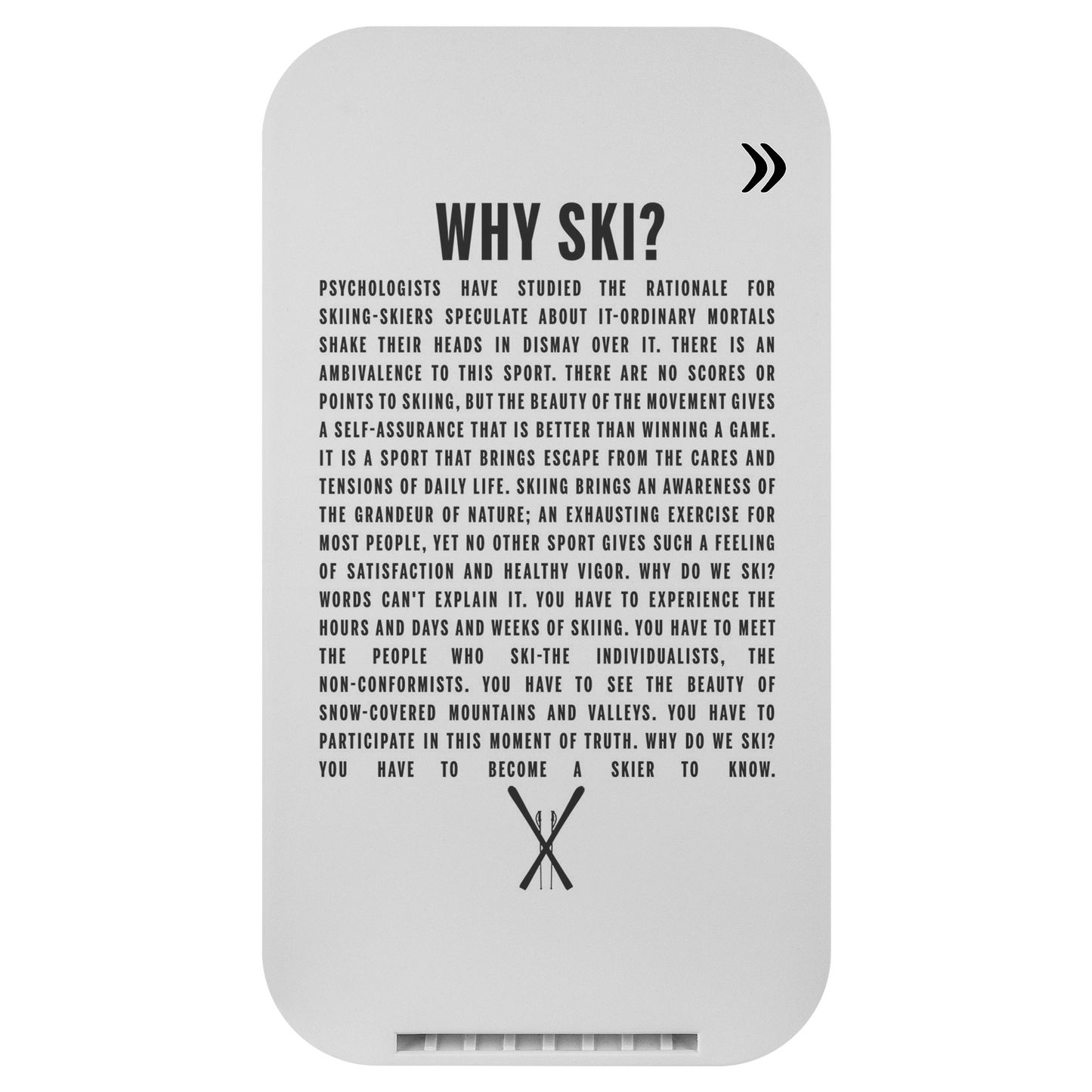 Why Ski? Prontimus Wireless Charging Stand - Powderaddicts