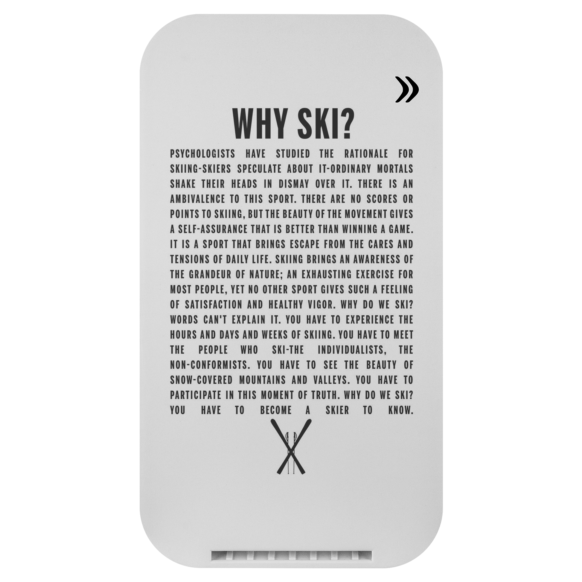 Why Ski? Prontimus Wireless Charging Stand - Powderaddicts