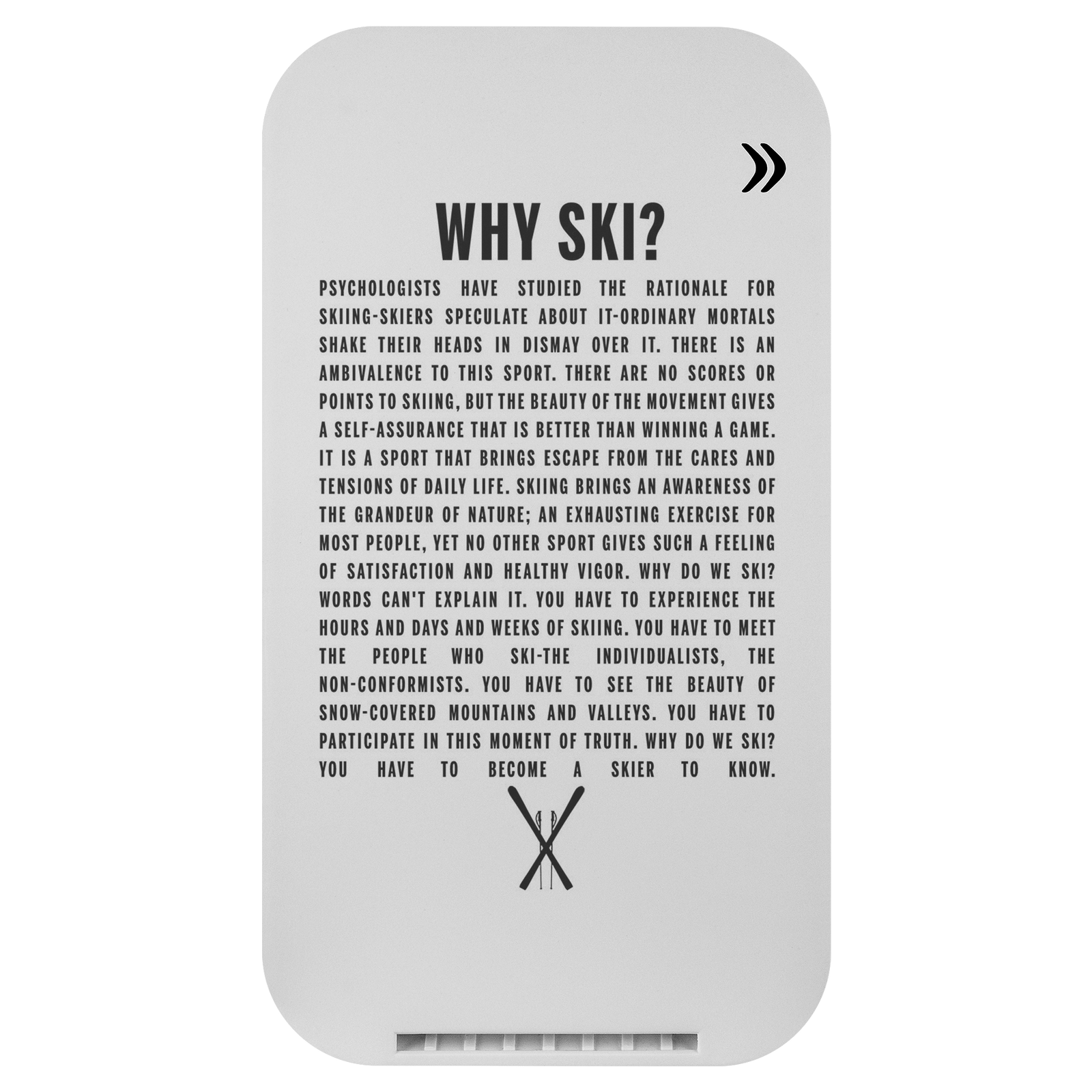 Why Ski? Prontimus Wireless Charging Stand - Powderaddicts