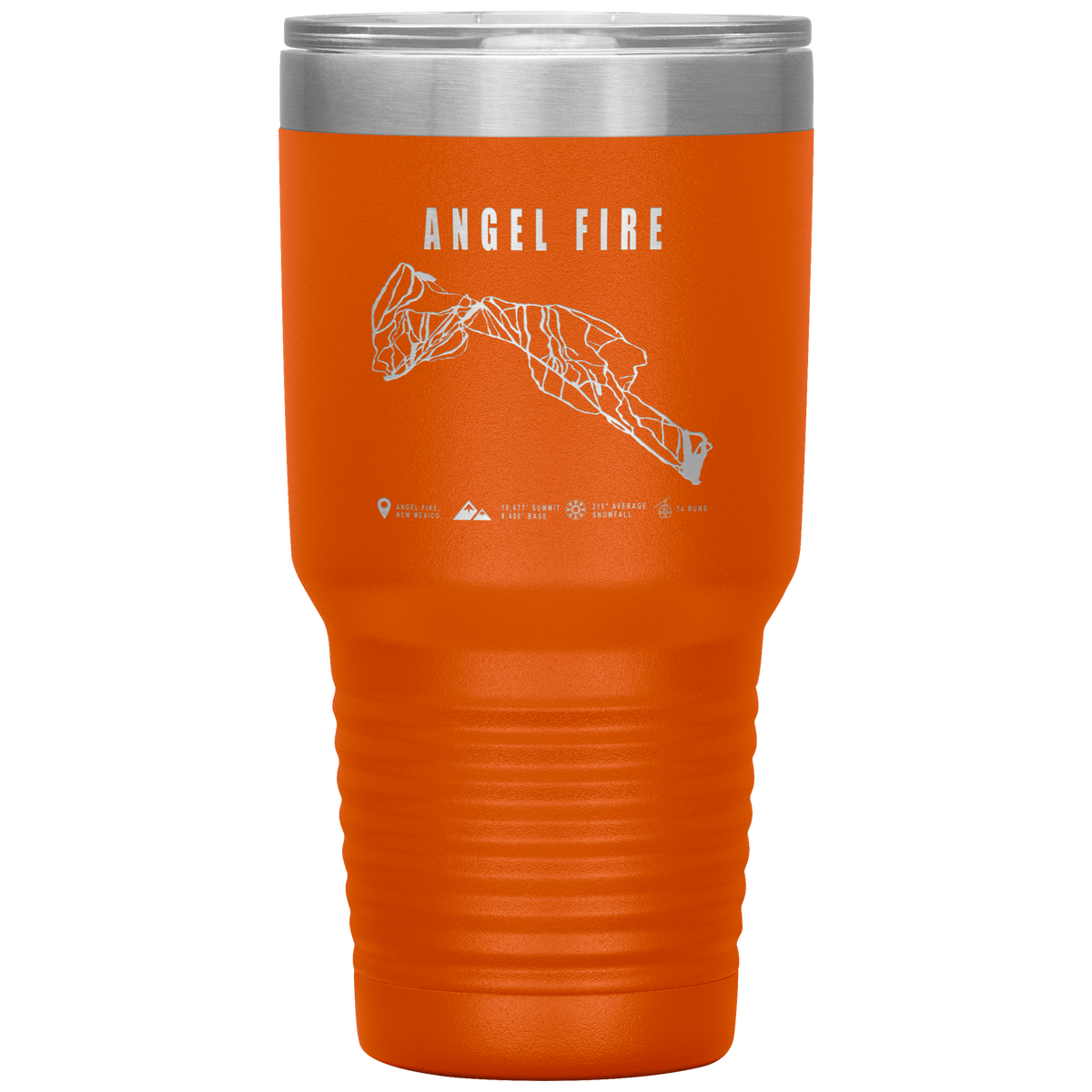 Angel Fire, New Mexico Ski Trail Map 30oz Tumbler - Powderaddicts