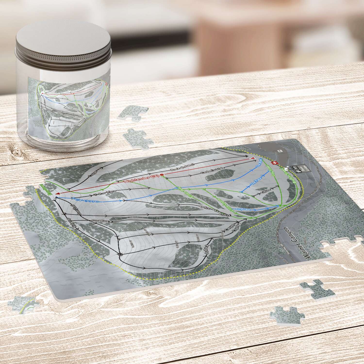 Warner Canyon, Oregon Ski Trail Map Puzzle - Powderaddicts