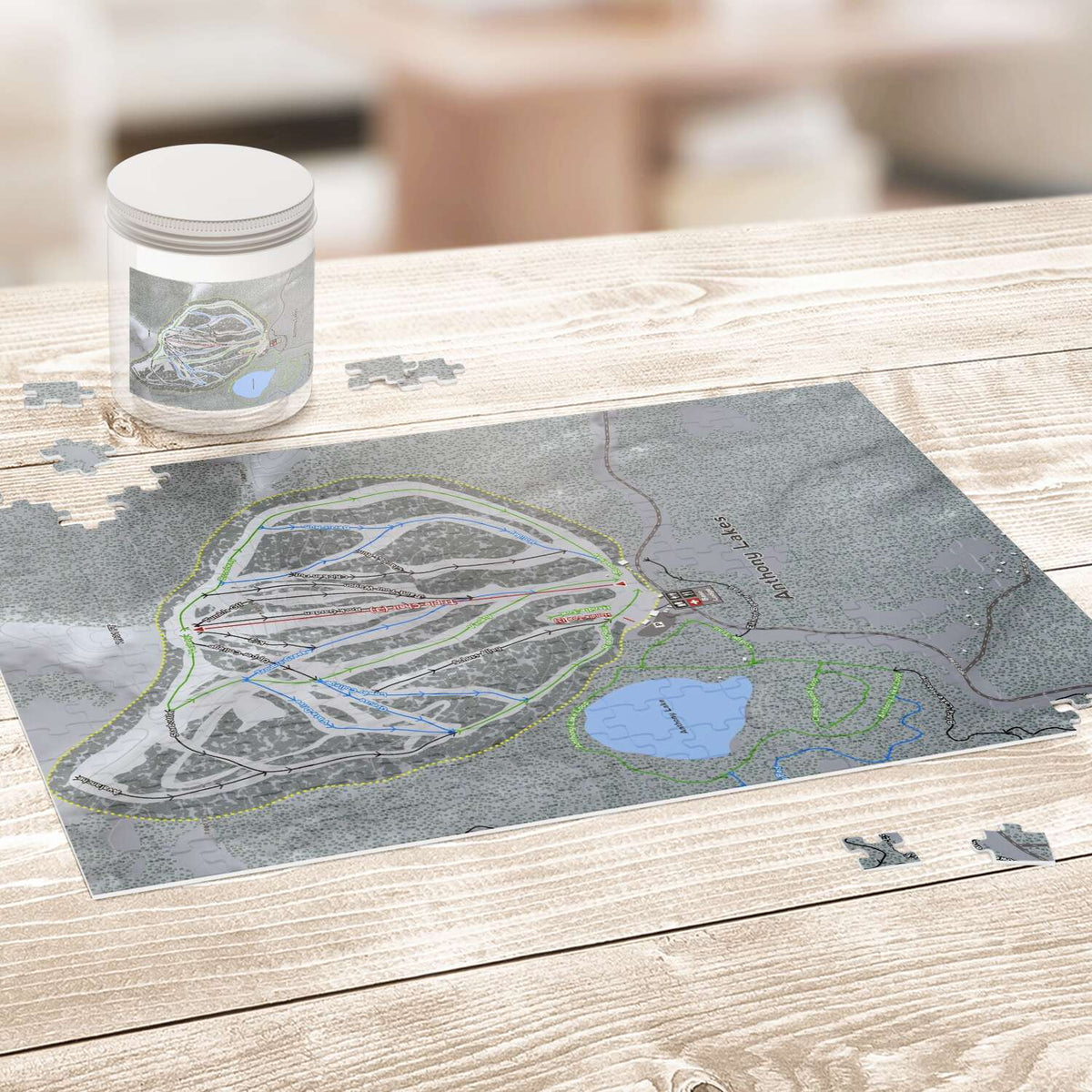 Anthony Lakes, Oregon Ski Trail Map Puzzle - Powderaddicts