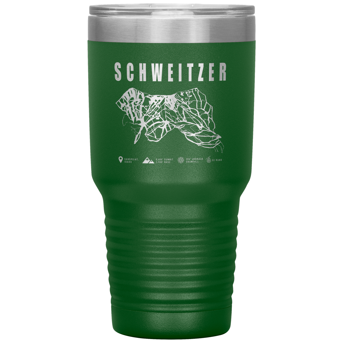 Schweitzer Idaho Ski Trail Map 30oz Tumbler - Powderaddicts