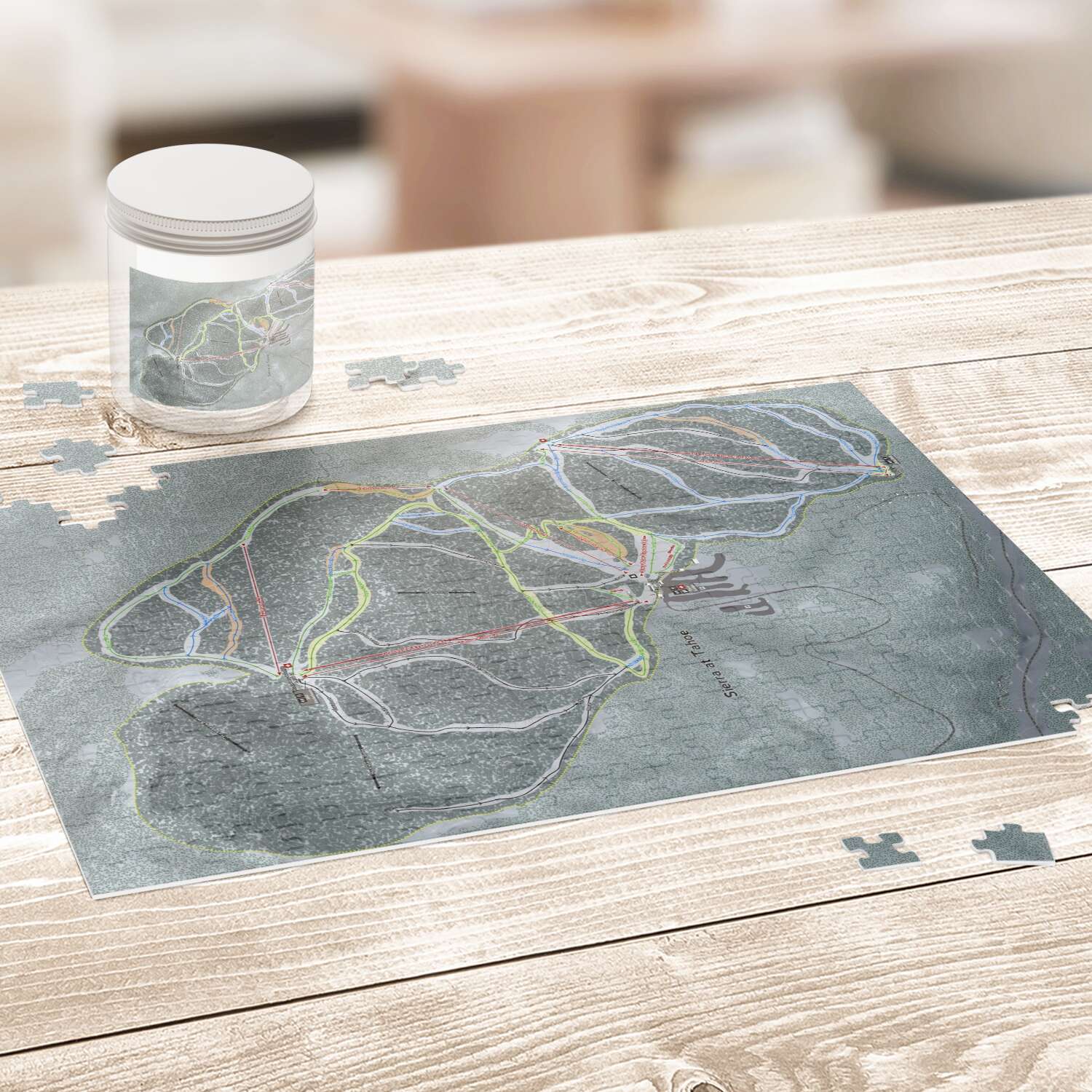 SIerra at Tahoe, California Ski Trail Map Puzzle - Powderaddicts